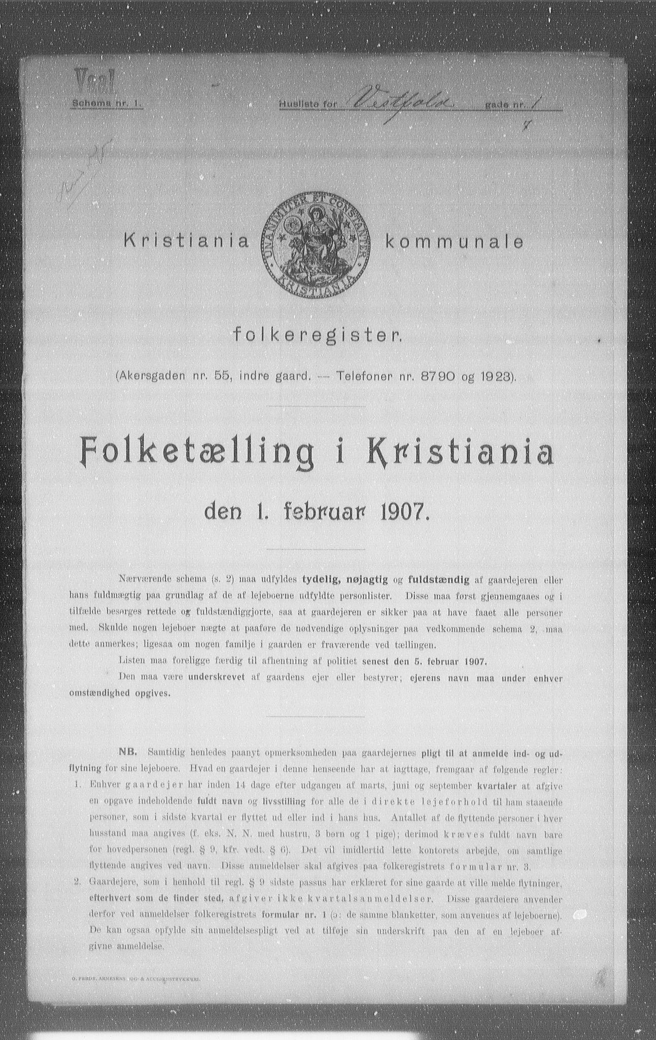 OBA, Kommunal folketelling 1.2.1907 for Kristiania kjøpstad, 1907, s. 62240