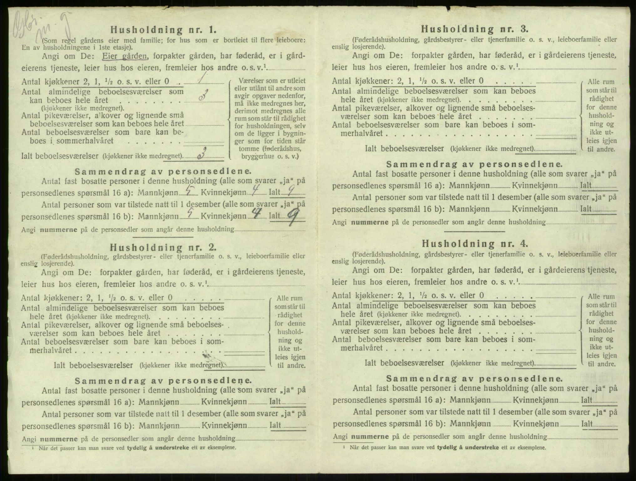 SAB, Folketelling 1920 for 1250 Haus herred, 1920, s. 644