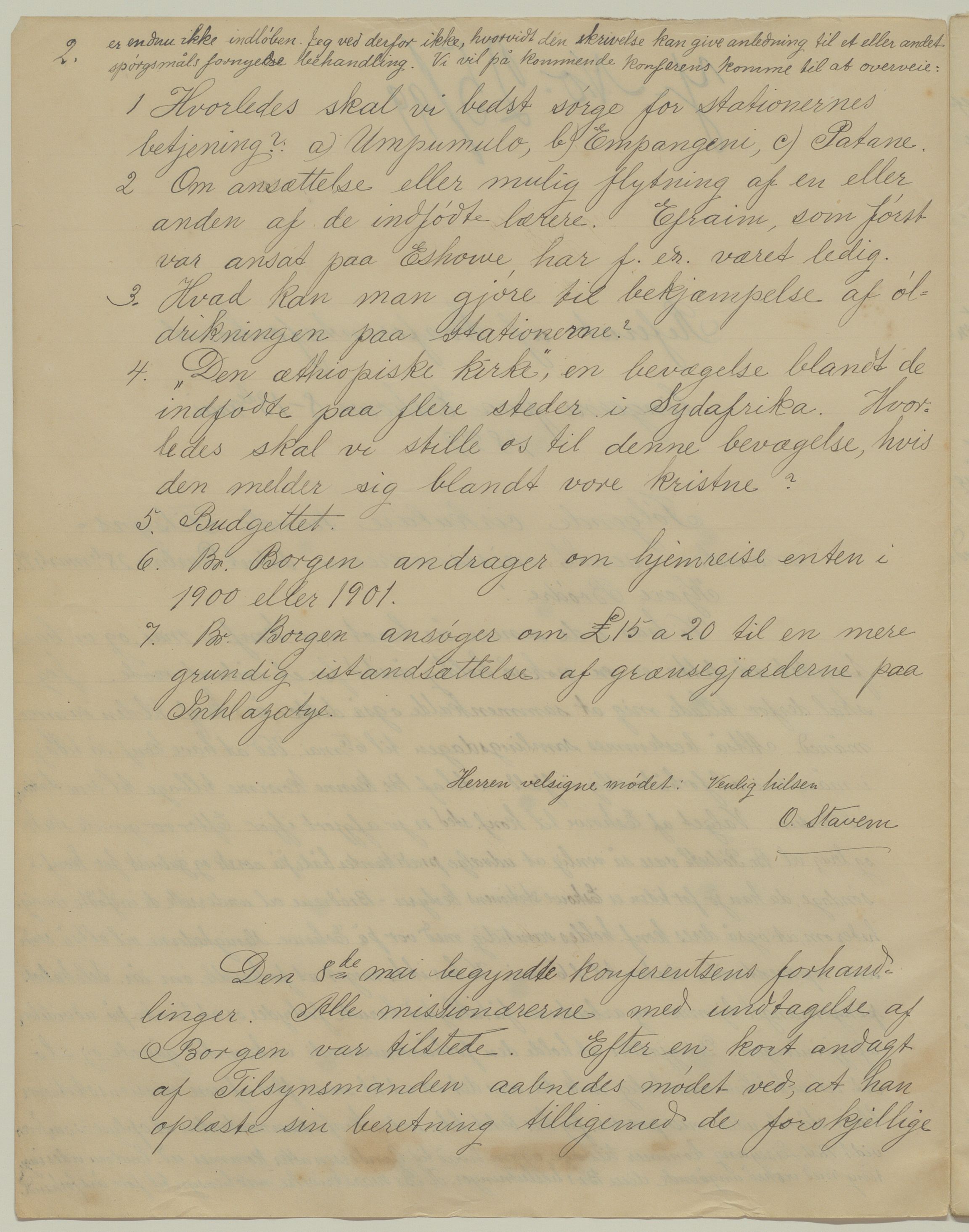 Det Norske Misjonsselskap - hovedadministrasjonen, VID/MA-A-1045/D/Da/Daa/L0043/0007: Konferansereferat og årsberetninger / Konferansereferat fra Sør-Afrika., 1899, s. 2