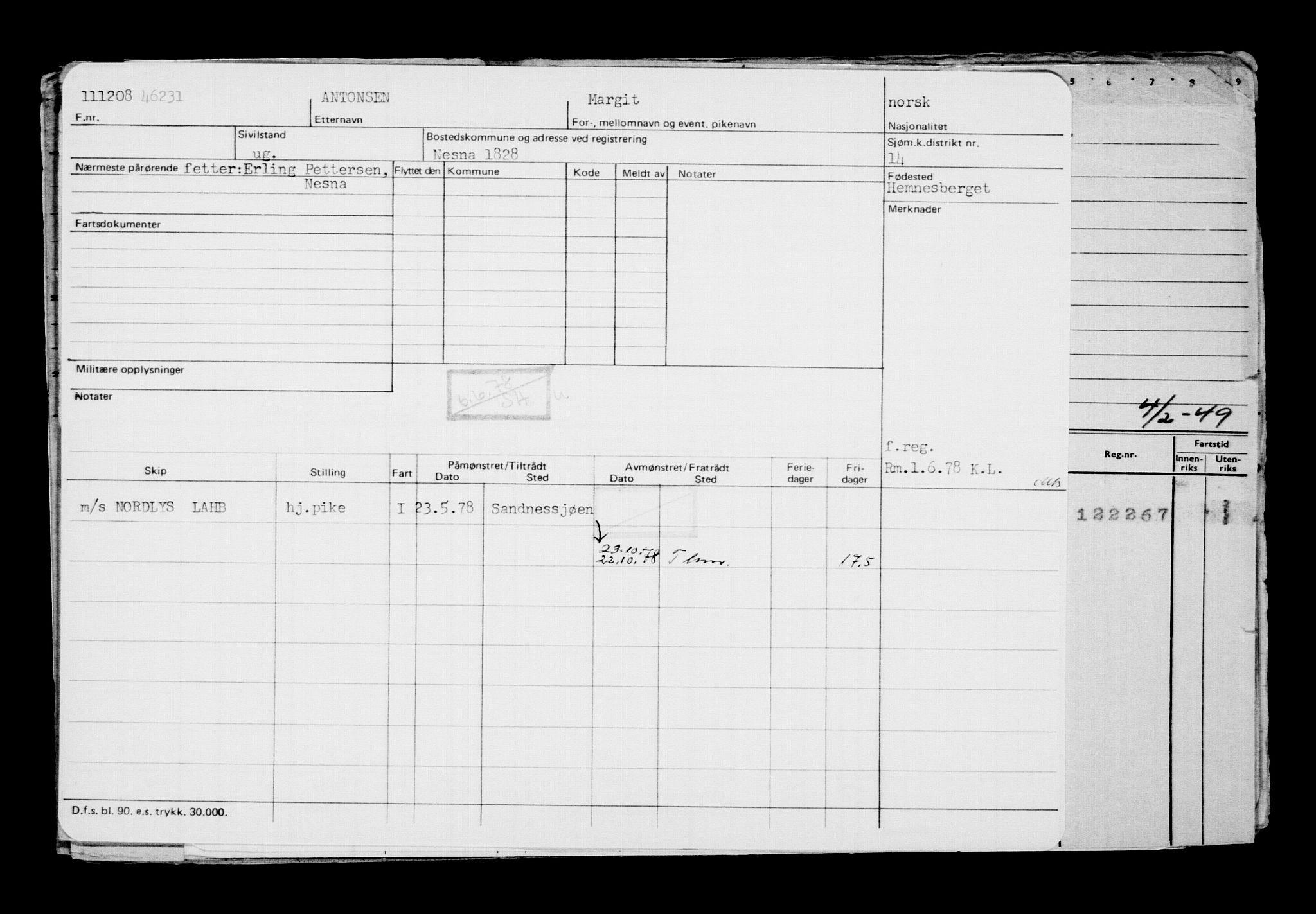 Direktoratet for sjømenn, AV/RA-S-3545/G/Gb/L0080: Hovedkort, 1908, s. 562