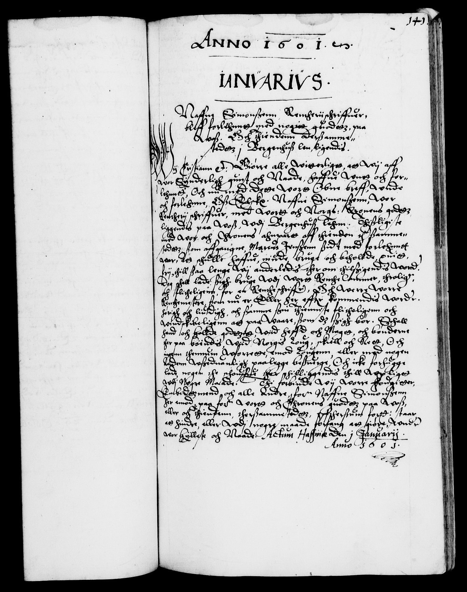 Danske Kanselli 1572-1799, RA/EA-3023/F/Fc/Fca/Fcaa/L0003: Norske registre (mikrofilm), 1596-1616, s. 141a