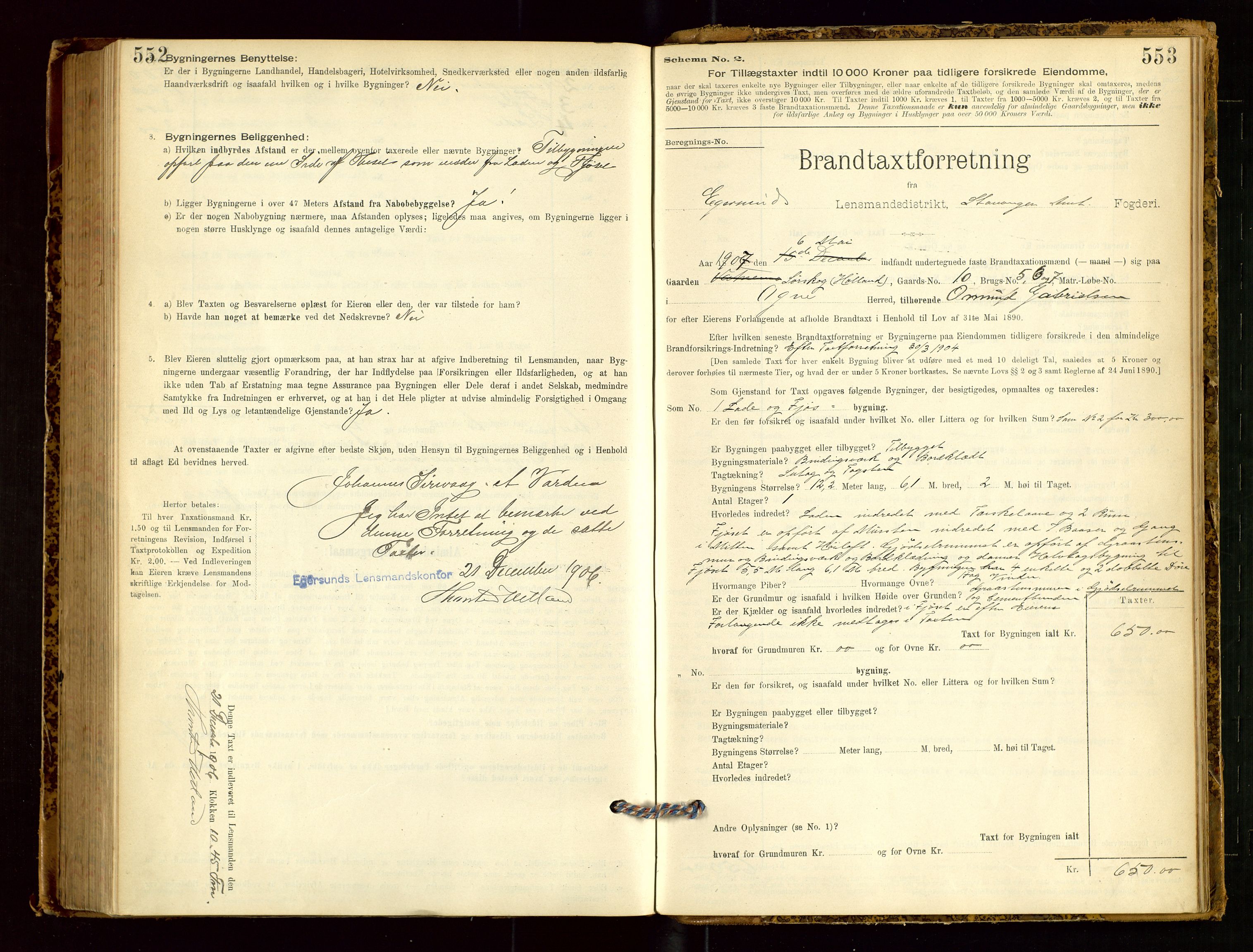 Eigersund lensmannskontor, AV/SAST-A-100171/Gob/L0001: Skjemaprotokoll, 1894-1909, s. 552-553