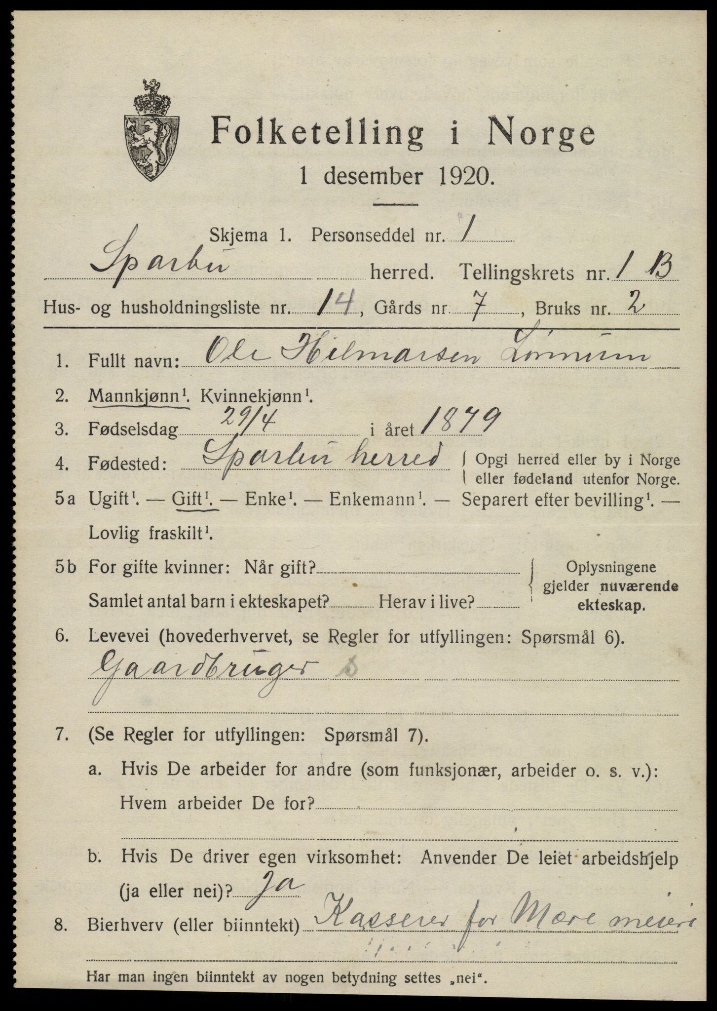 SAT, Folketelling 1920 for 1731 Sparbu herred, 1920, s. 2113