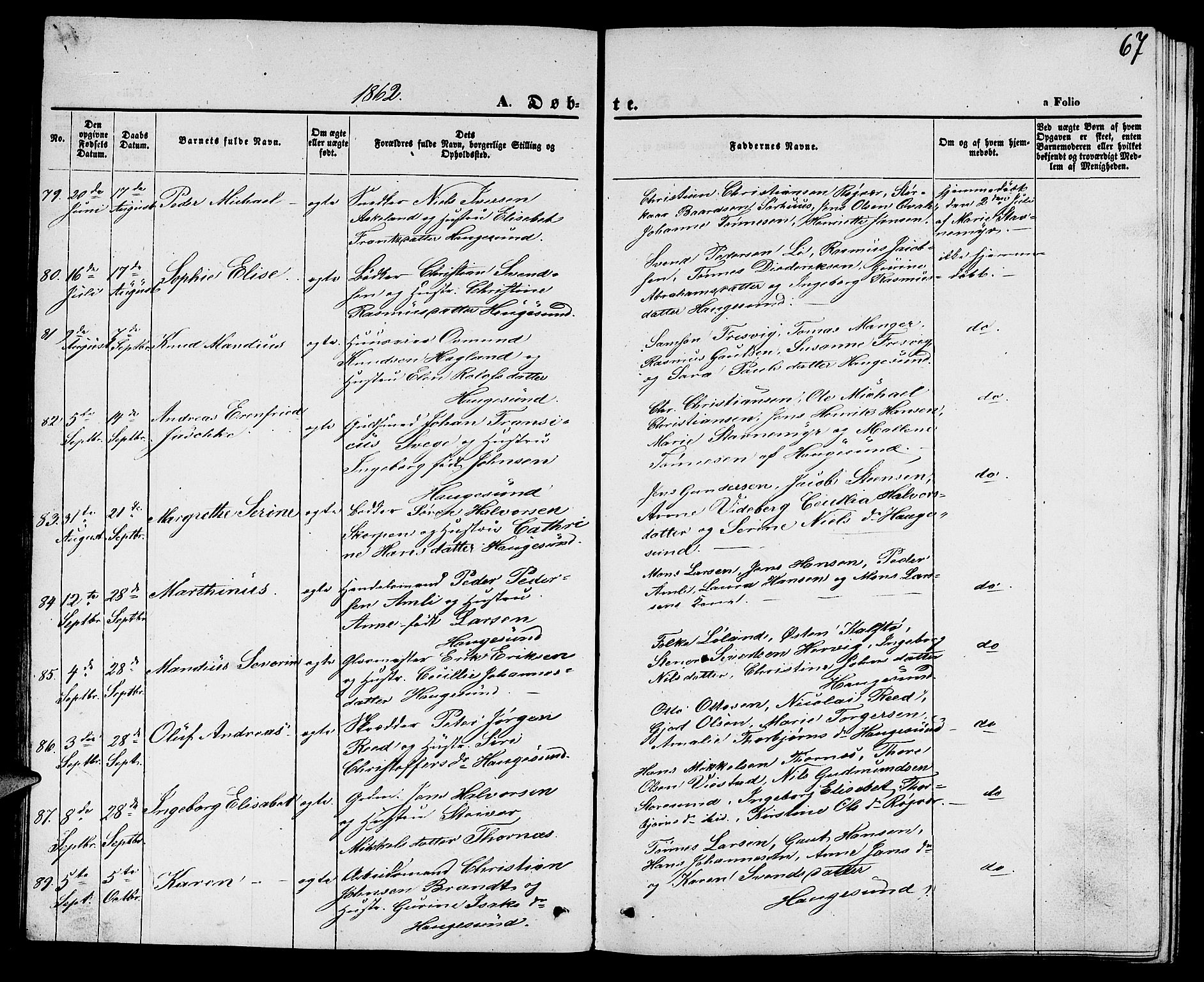 Torvastad sokneprestkontor, AV/SAST-A -101857/H/Ha/Hab/L0006: Klokkerbok nr. B 6, 1858-1867, s. 67