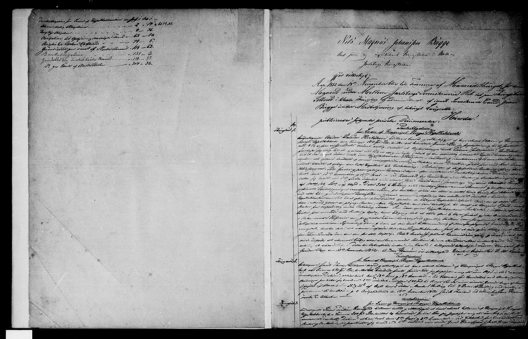 Mellom Jarlsberg sorenskriveri, SAKO/A-132/G/Ga/Gaa/L0003a: Pantebok nr. I 3a, 1852-1855, s. 1