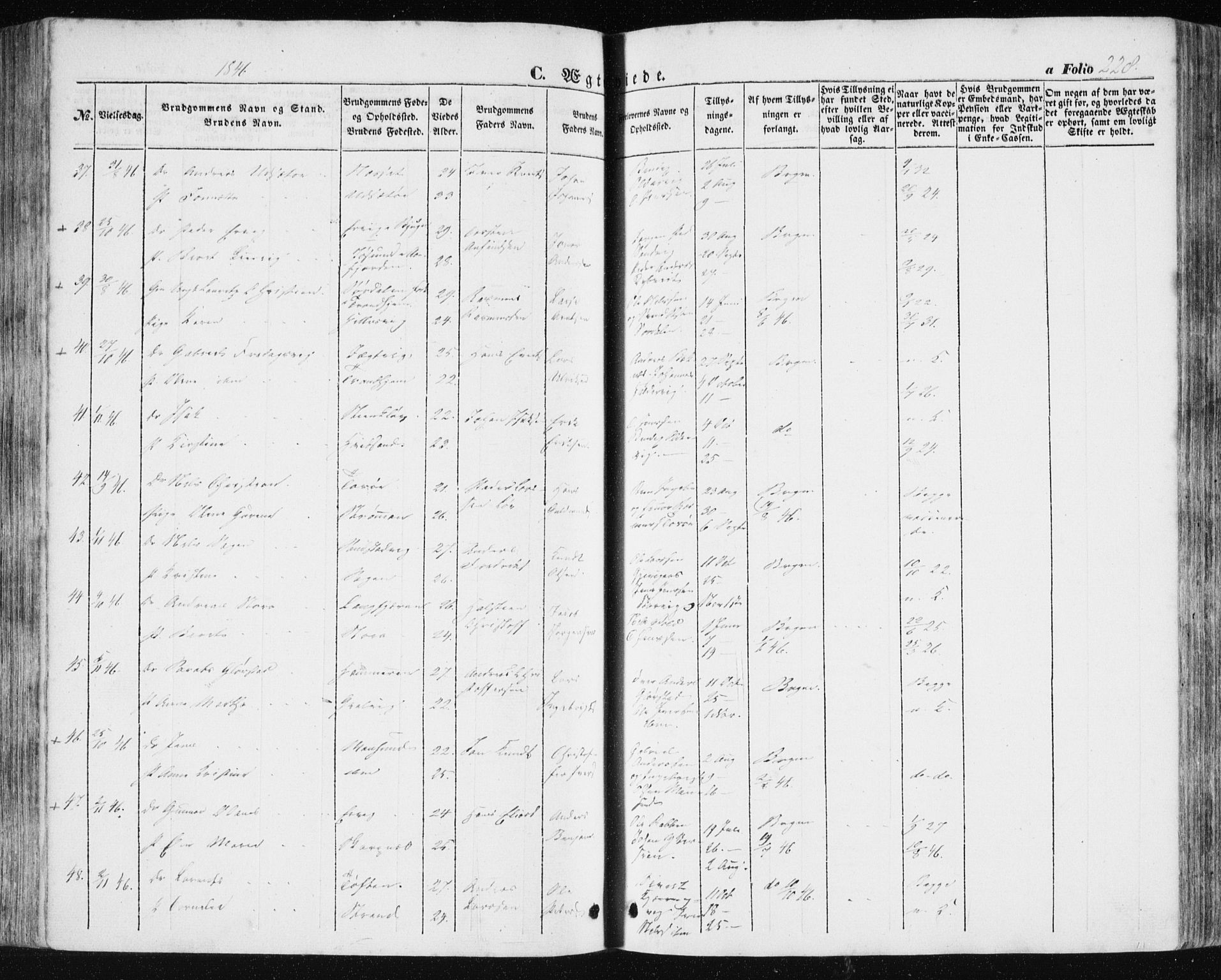 Ministerialprotokoller, klokkerbøker og fødselsregistre - Sør-Trøndelag, SAT/A-1456/634/L0529: Ministerialbok nr. 634A05, 1843-1851, s. 228