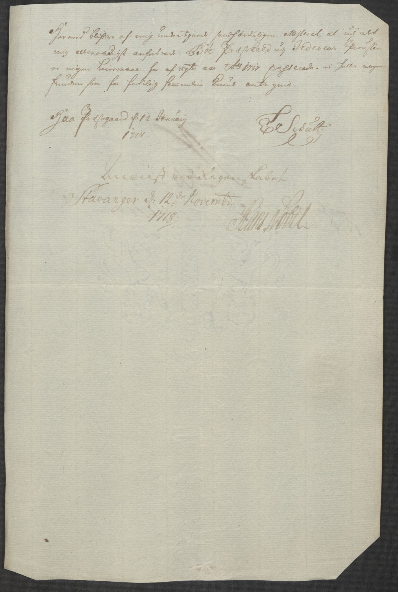 Rentekammeret inntil 1814, Reviderte regnskaper, Fogderegnskap, AV/RA-EA-4092/R46/L2743: Fogderegnskap Jæren og Dalane, 1718, s. 168