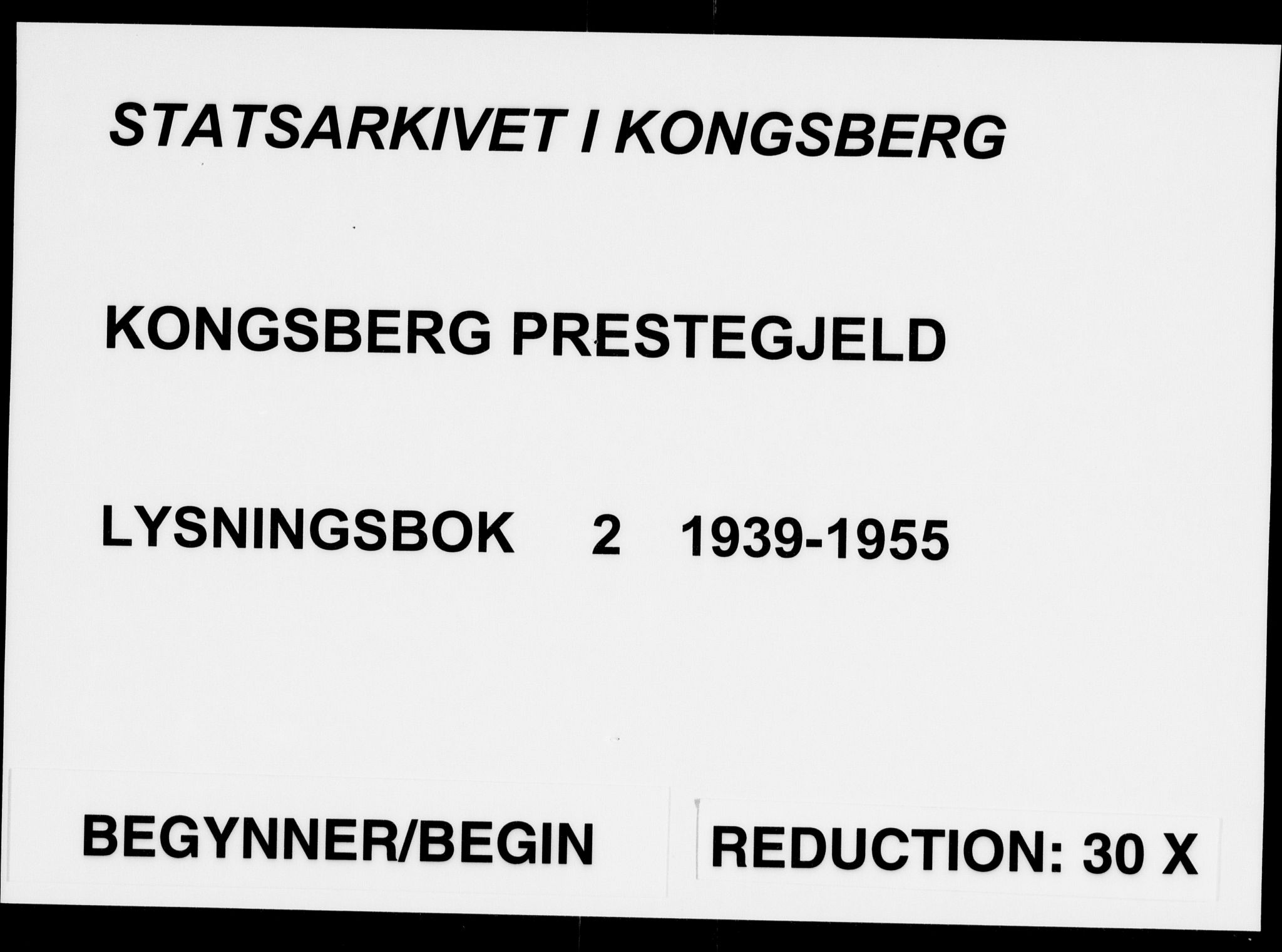 Kongsberg kirkebøker, AV/SAKO-A-22/H/Ha/L0002: Lysningsprotokoll nr. 2, 1939-1955