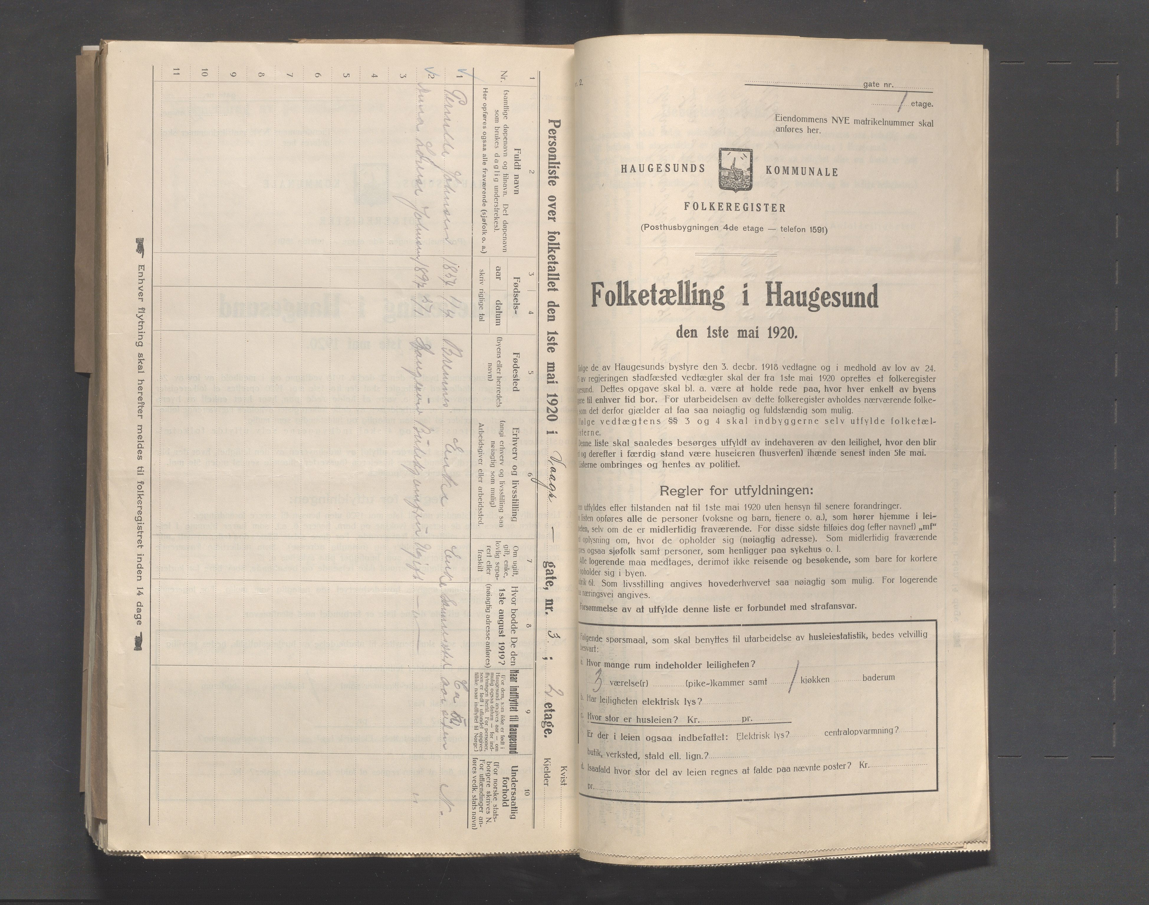 IKAR, Kommunal folketelling 1.5.1920 for Haugesund, 1920, s. 7141