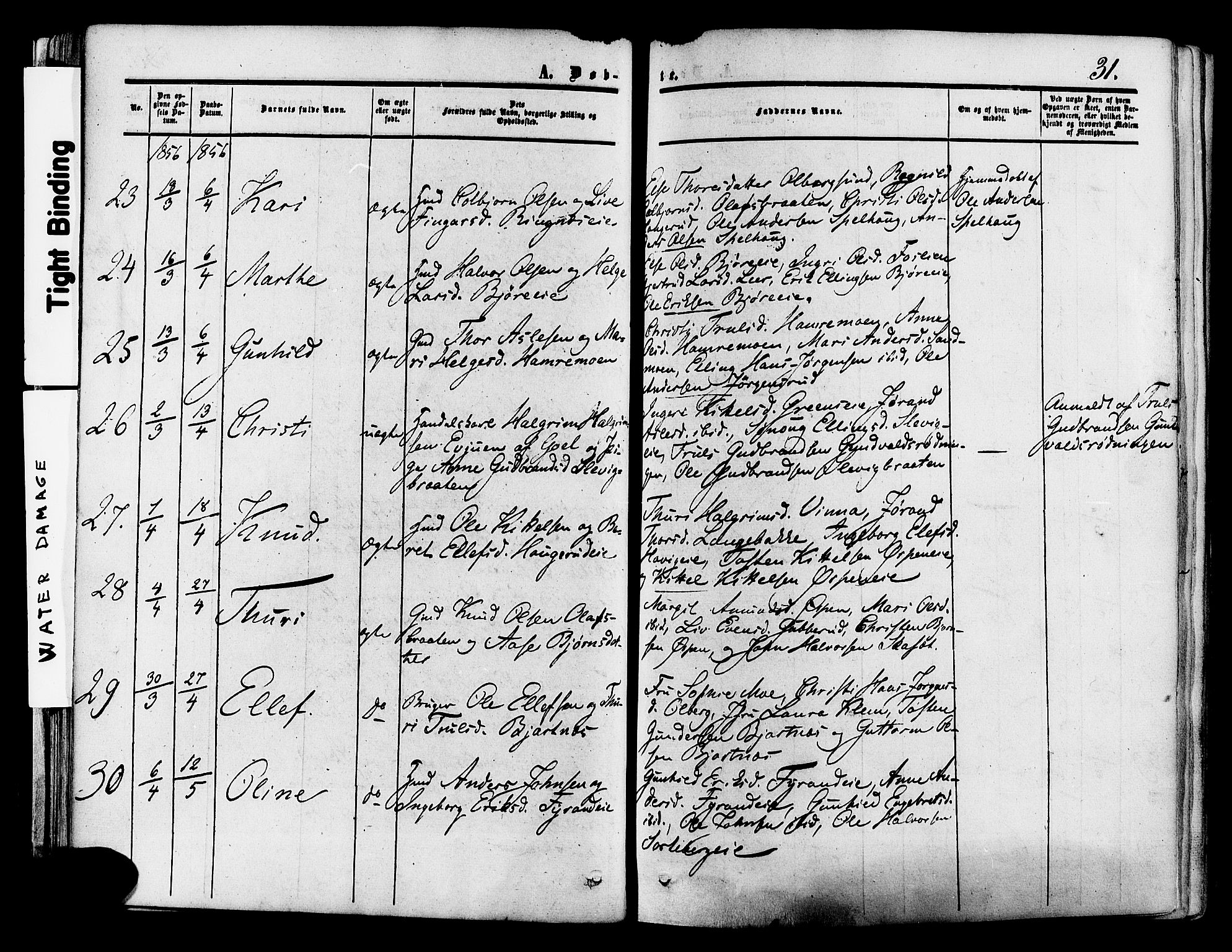 Krødsherad kirkebøker, AV/SAKO-A-19/F/Fa/L0003: Ministerialbok nr. 3, 1851-1872, s. 31