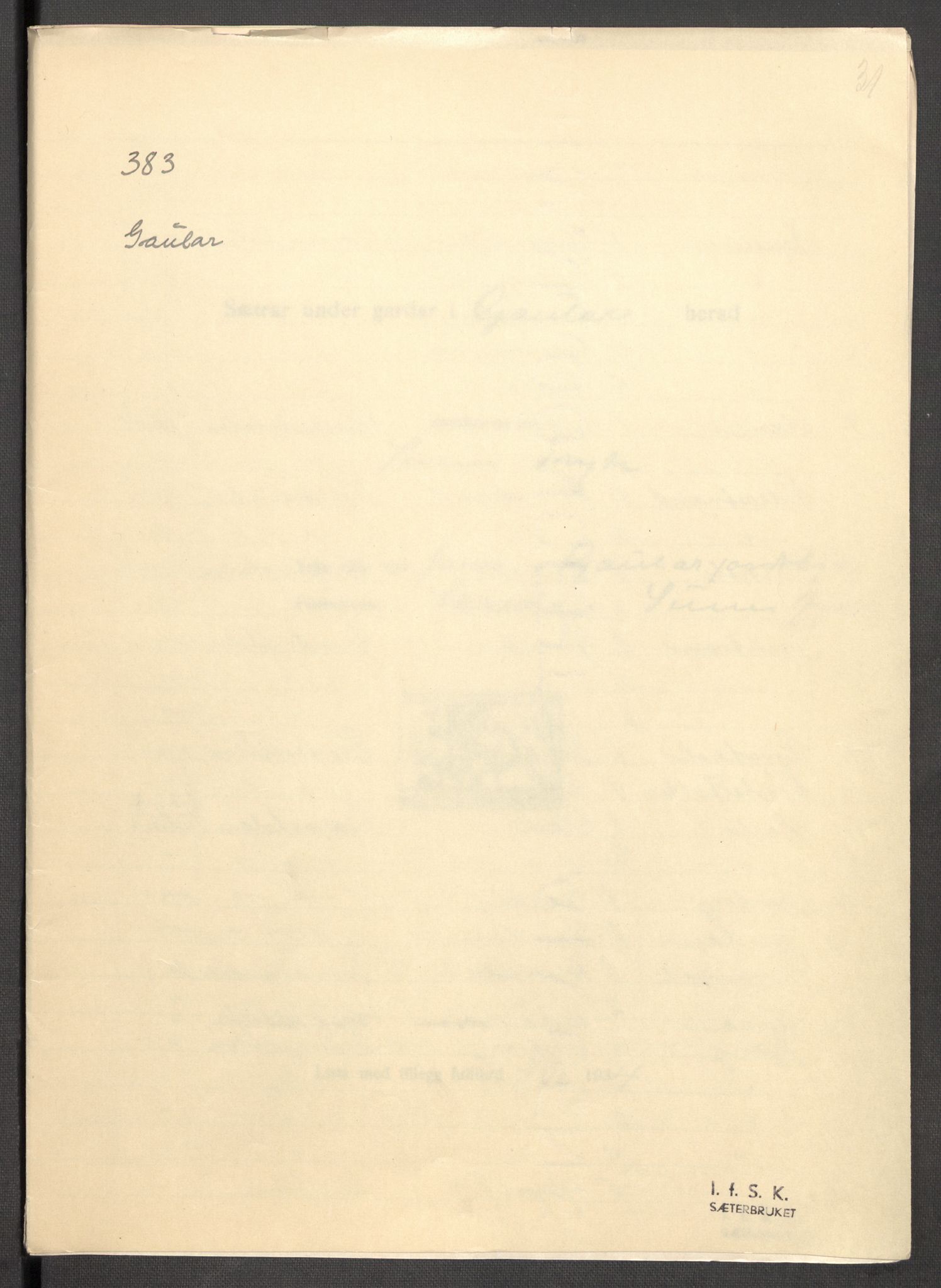 Instituttet for sammenlignende kulturforskning, AV/RA-PA-0424/F/Fc/L0011/0003: Eske B11: / Sogn og Fjordane (perm XXX), 1934-1936, s. 31