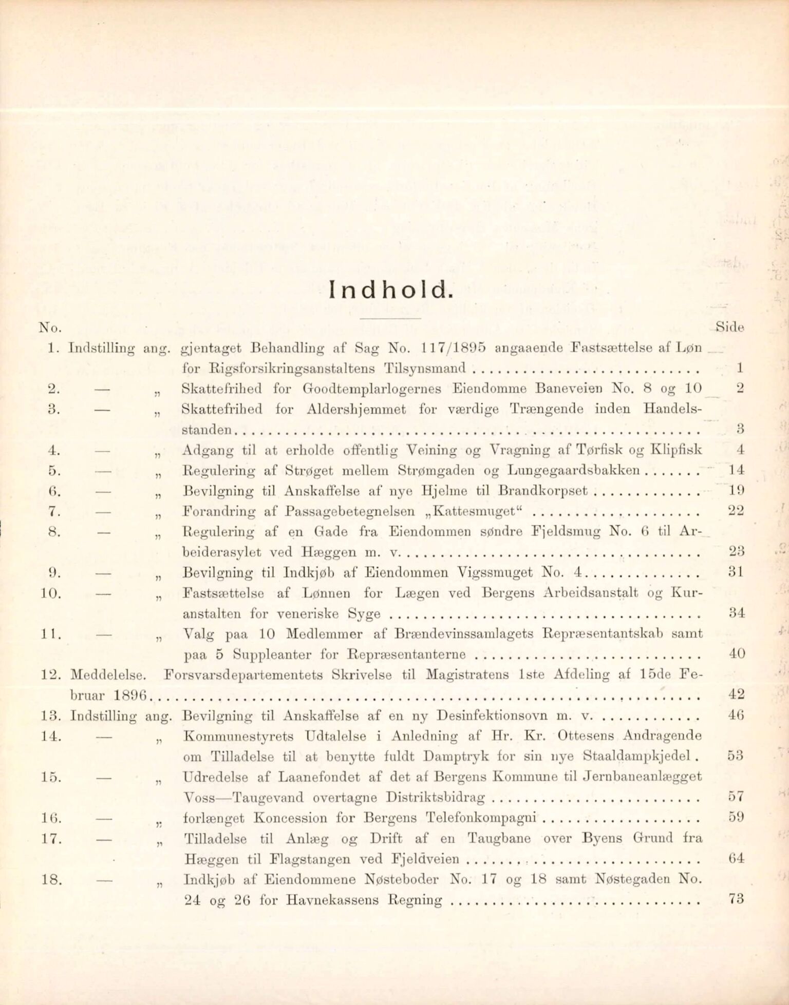 Bergen kommune. Formannskapet, BBA/A-0003/Ad/L0053: Bergens Kommuneforhandlinger, bind I, 1896