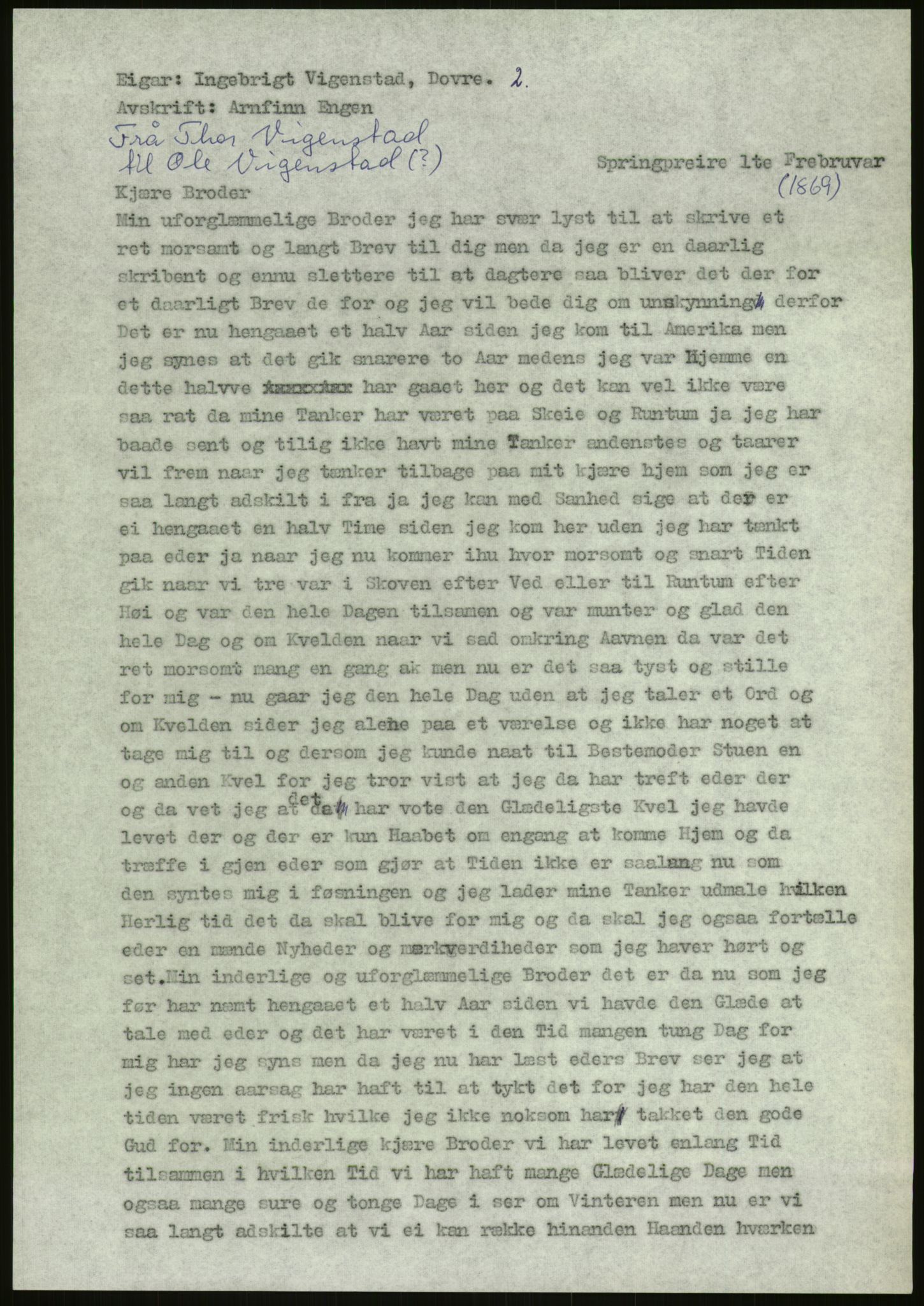 Samlinger til kildeutgivelse, Amerikabrevene, AV/RA-EA-4057/F/L0011: Innlån fra Oppland: Bræin - Knudsen, 1838-1914, s. 237