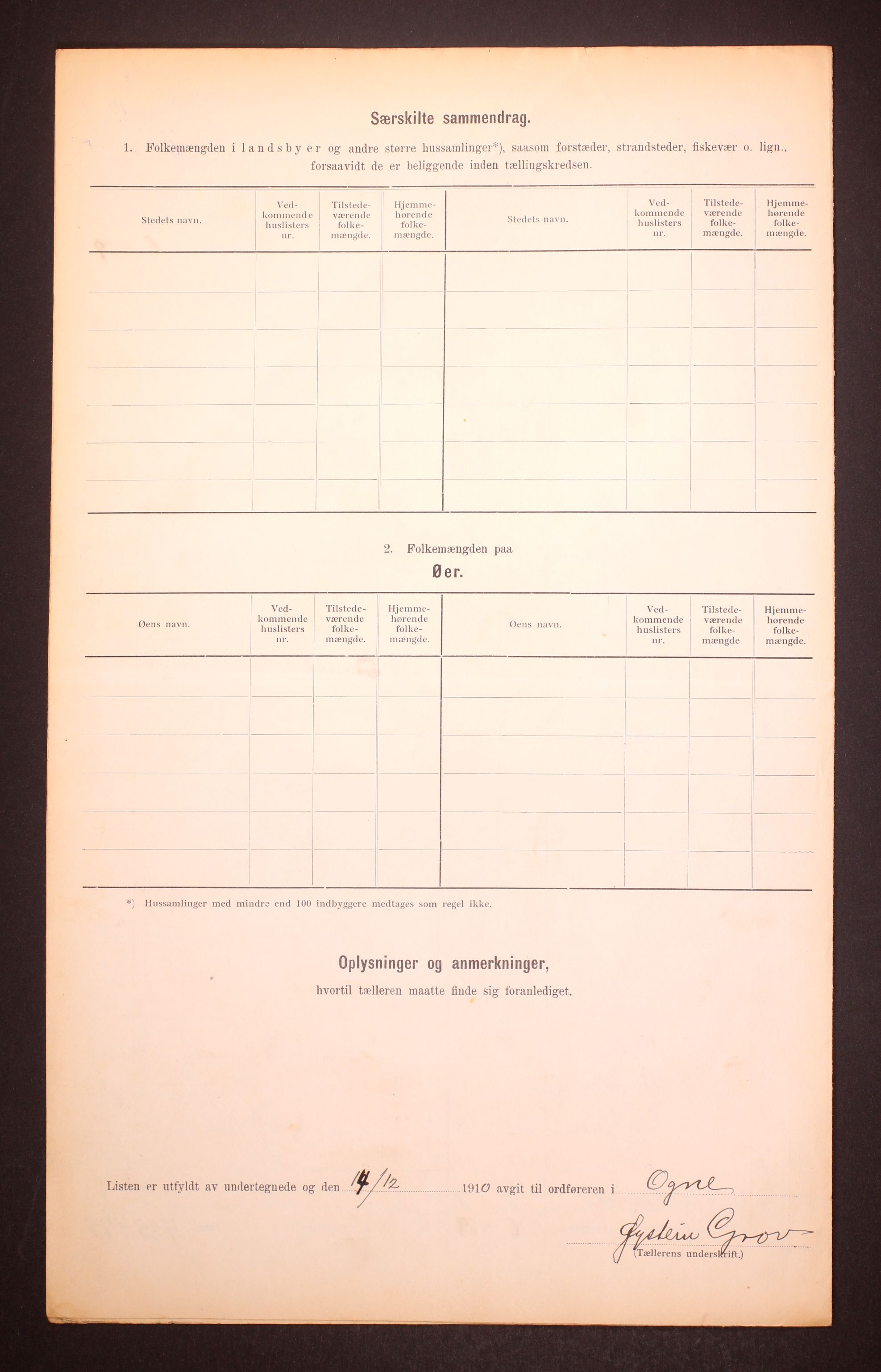 RA, Folketelling 1910 for 1117 Ogna herred, 1910, s. 6