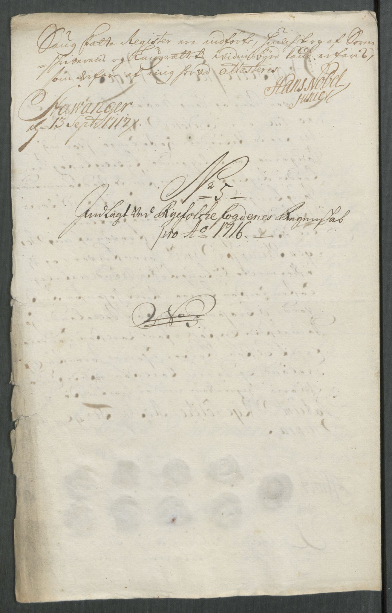 Rentekammeret inntil 1814, Reviderte regnskaper, Fogderegnskap, AV/RA-EA-4092/R47/L2869: Fogderegnskap Ryfylke, 1716, s. 91