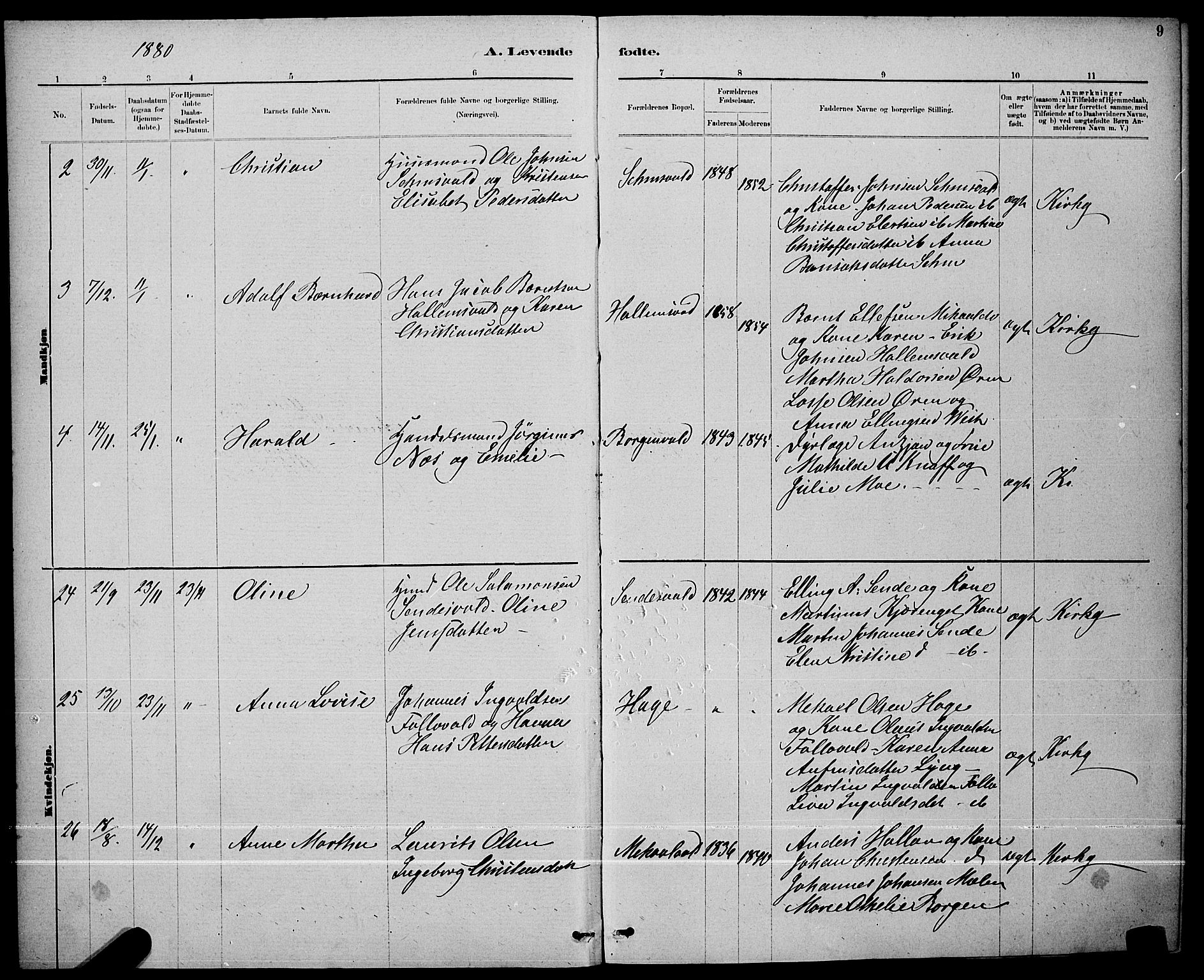 Ministerialprotokoller, klokkerbøker og fødselsregistre - Nord-Trøndelag, SAT/A-1458/723/L0256: Klokkerbok nr. 723C04, 1879-1890, s. 9