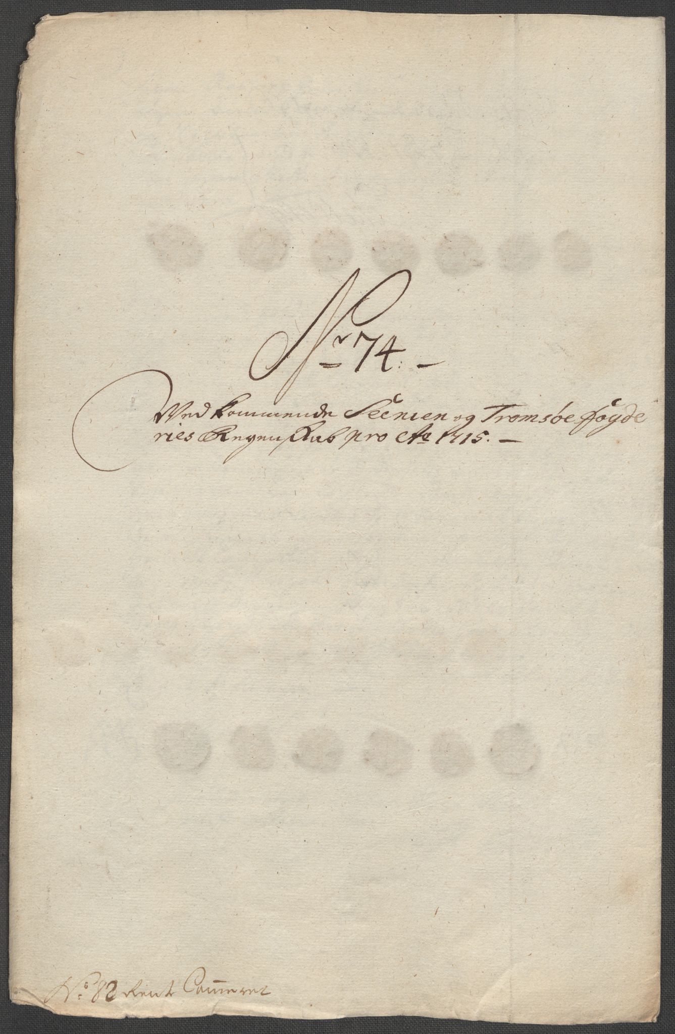 Rentekammeret inntil 1814, Reviderte regnskaper, Fogderegnskap, RA/EA-4092/R68/L4761: Fogderegnskap Senja og Troms, 1715, s. 312