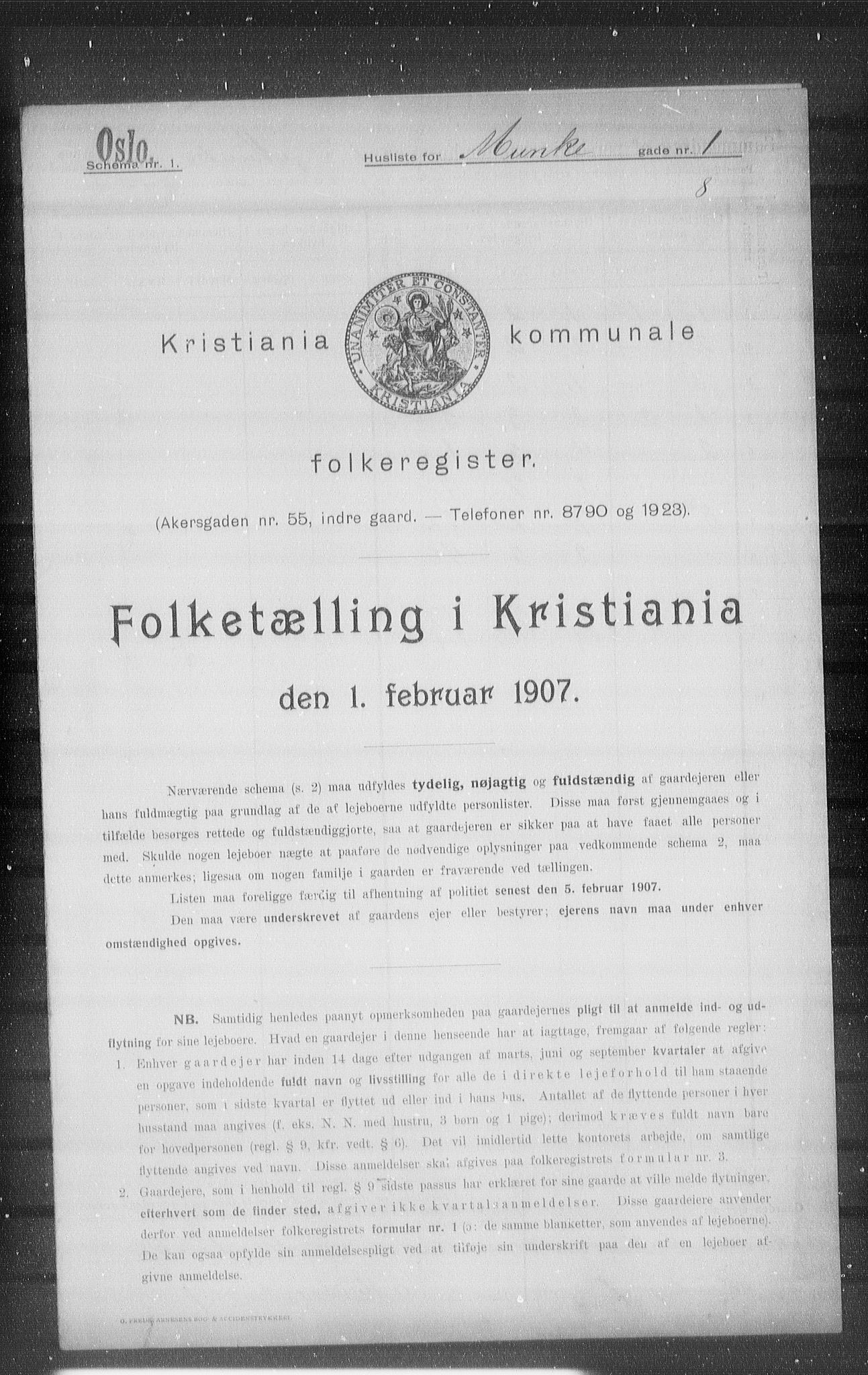 OBA, Kommunal folketelling 1.2.1907 for Kristiania kjøpstad, 1907, s. 34713
