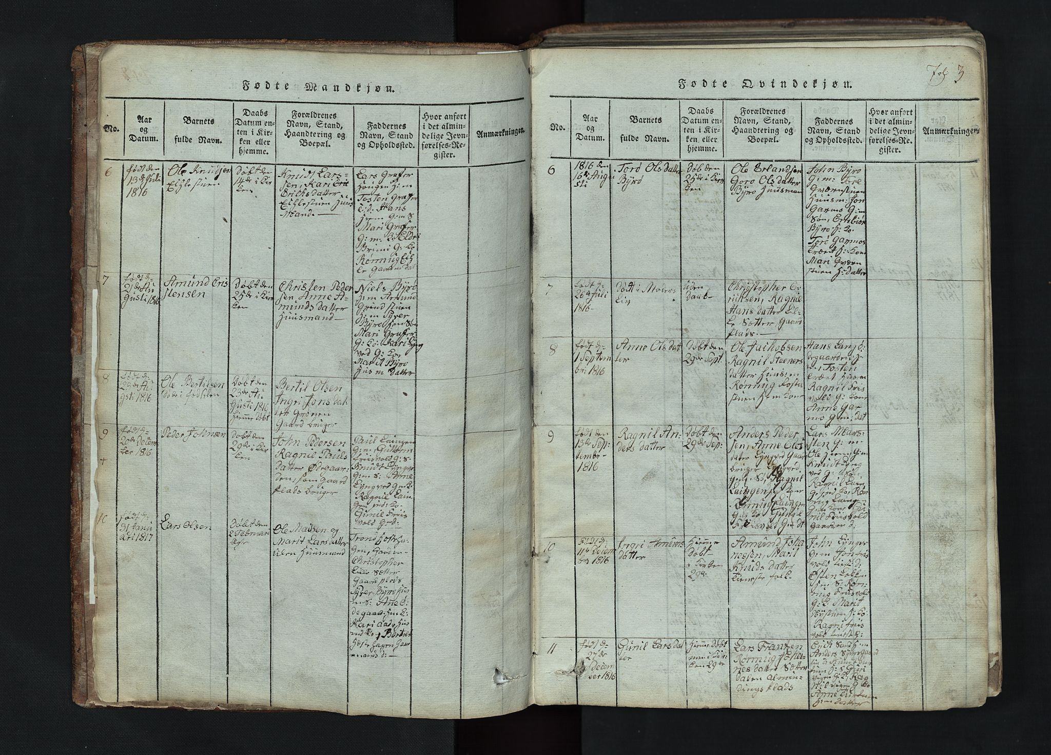 Lom prestekontor, AV/SAH-PREST-070/L/L0002: Klokkerbok nr. 2, 1815-1844, s. 3