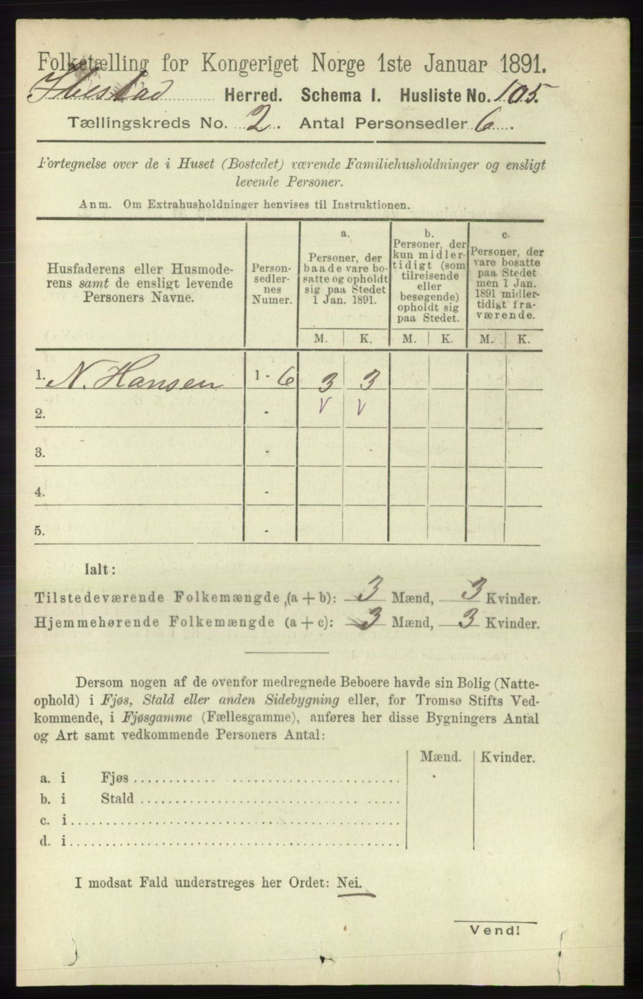 RA, Folketelling 1891 for 1917 Ibestad herred, 1891, s. 811