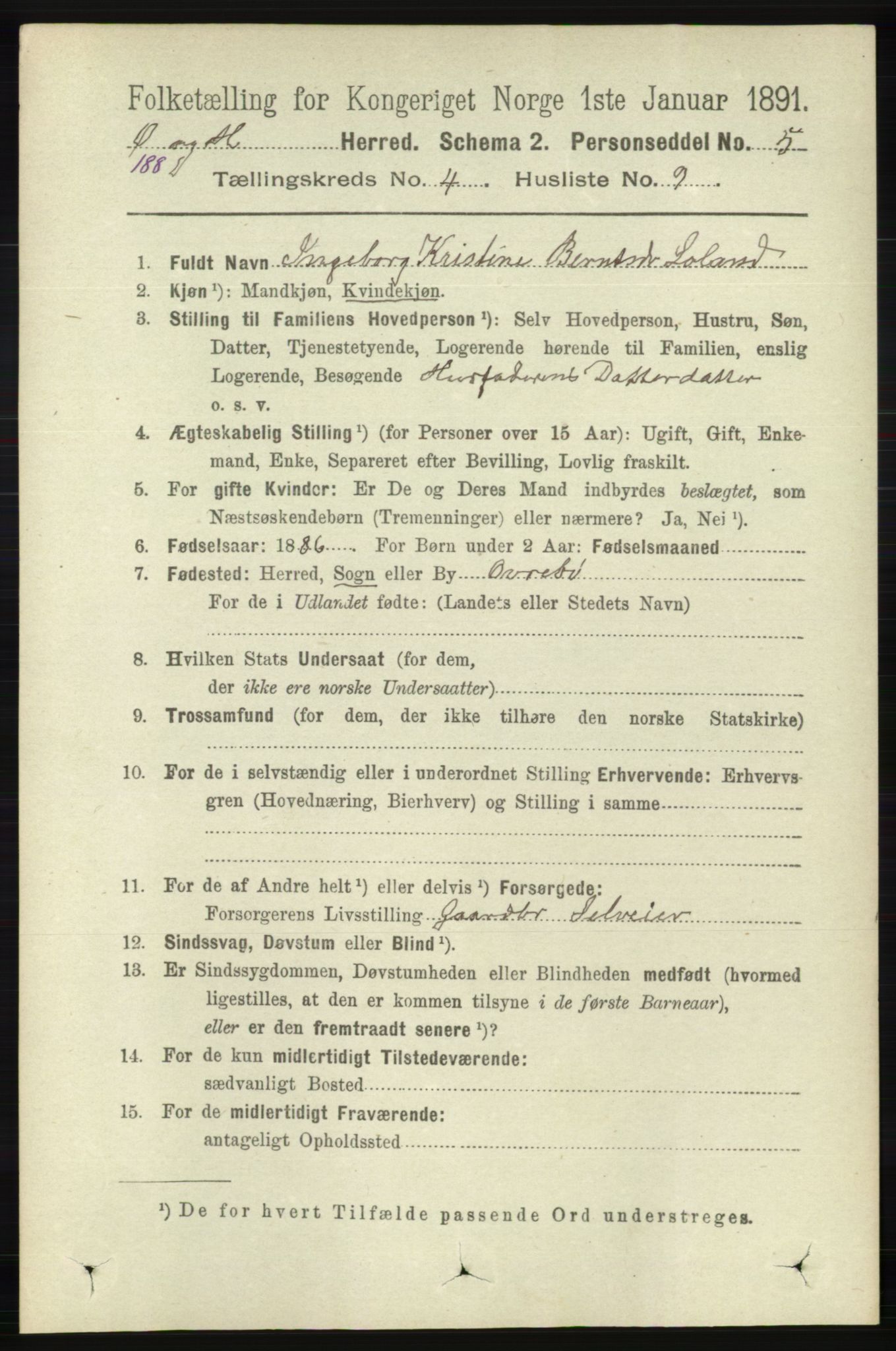 RA, Folketelling 1891 for 1016 Øvrebø og Hægeland herred, 1891, s. 759