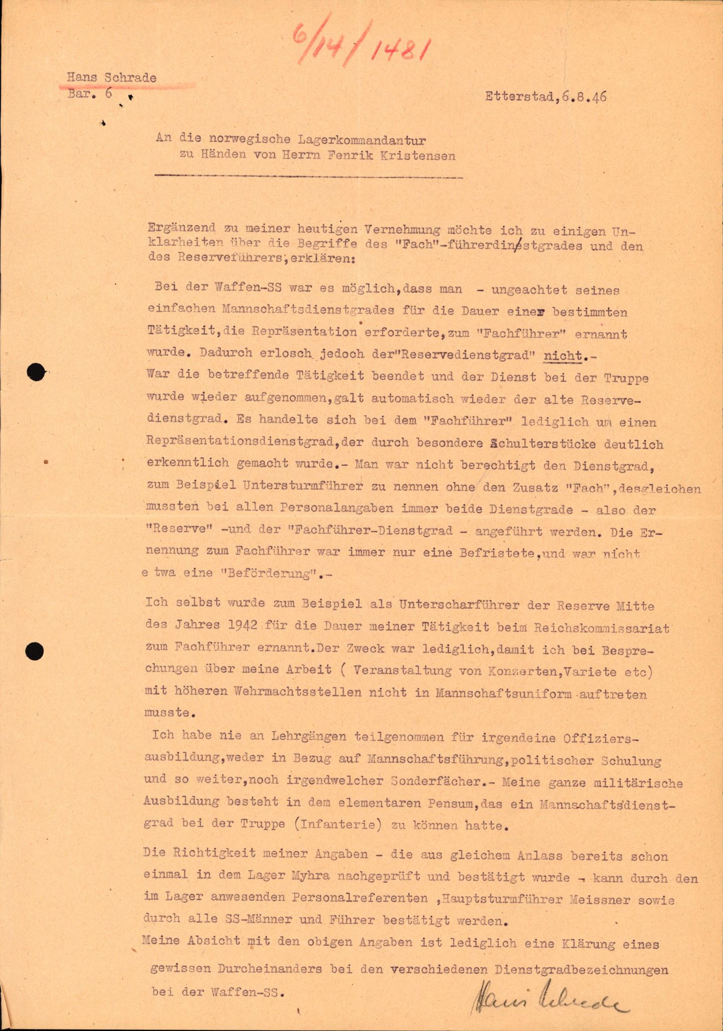 Forsvaret, Forsvarets overkommando II, AV/RA-RAFA-3915/D/Db/L0030: CI Questionaires. Tyske okkupasjonsstyrker i Norge. Tyskere., 1945-1946, s. 196