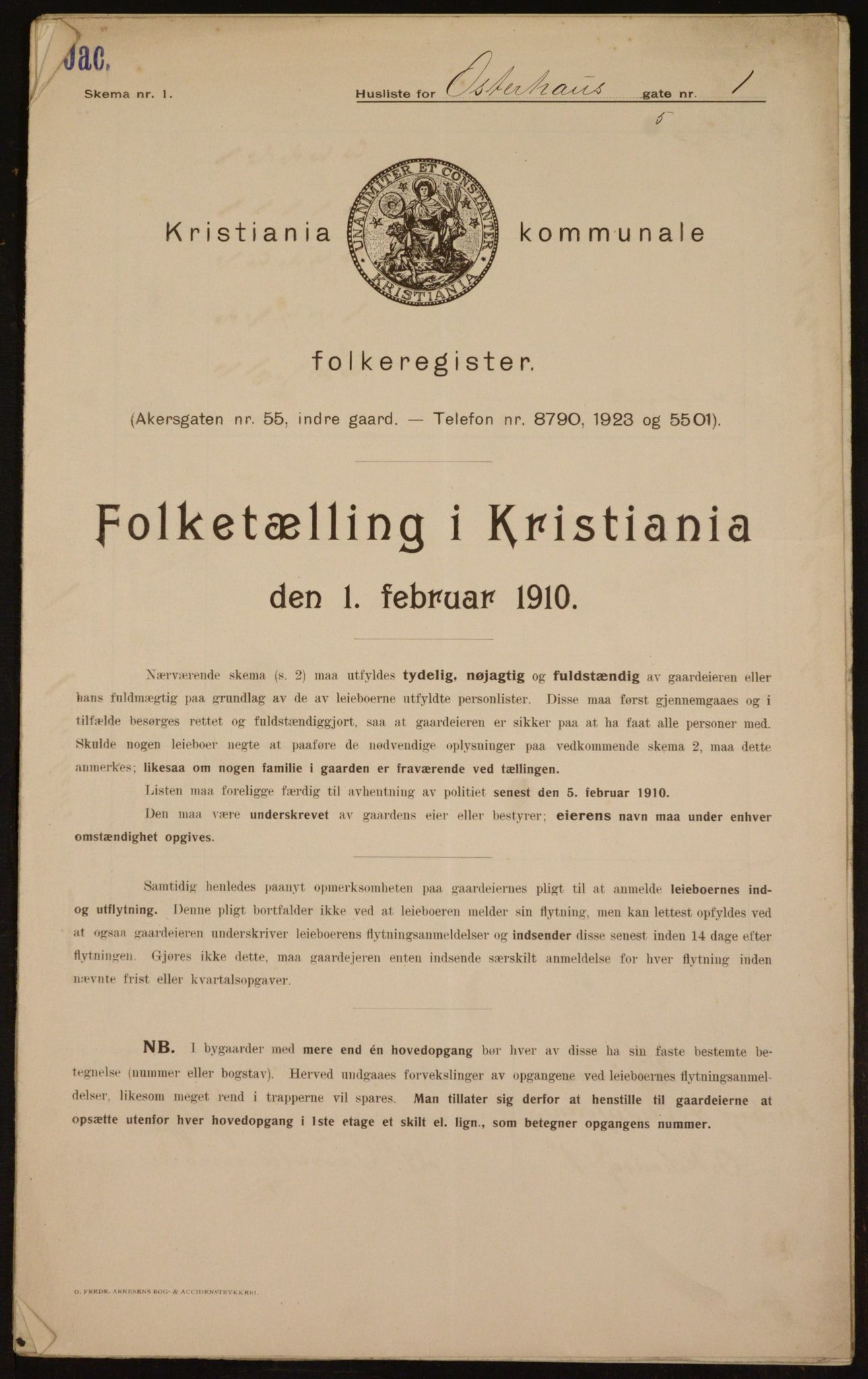 OBA, Kommunal folketelling 1.2.1910 for Kristiania, 1910, s. 74441