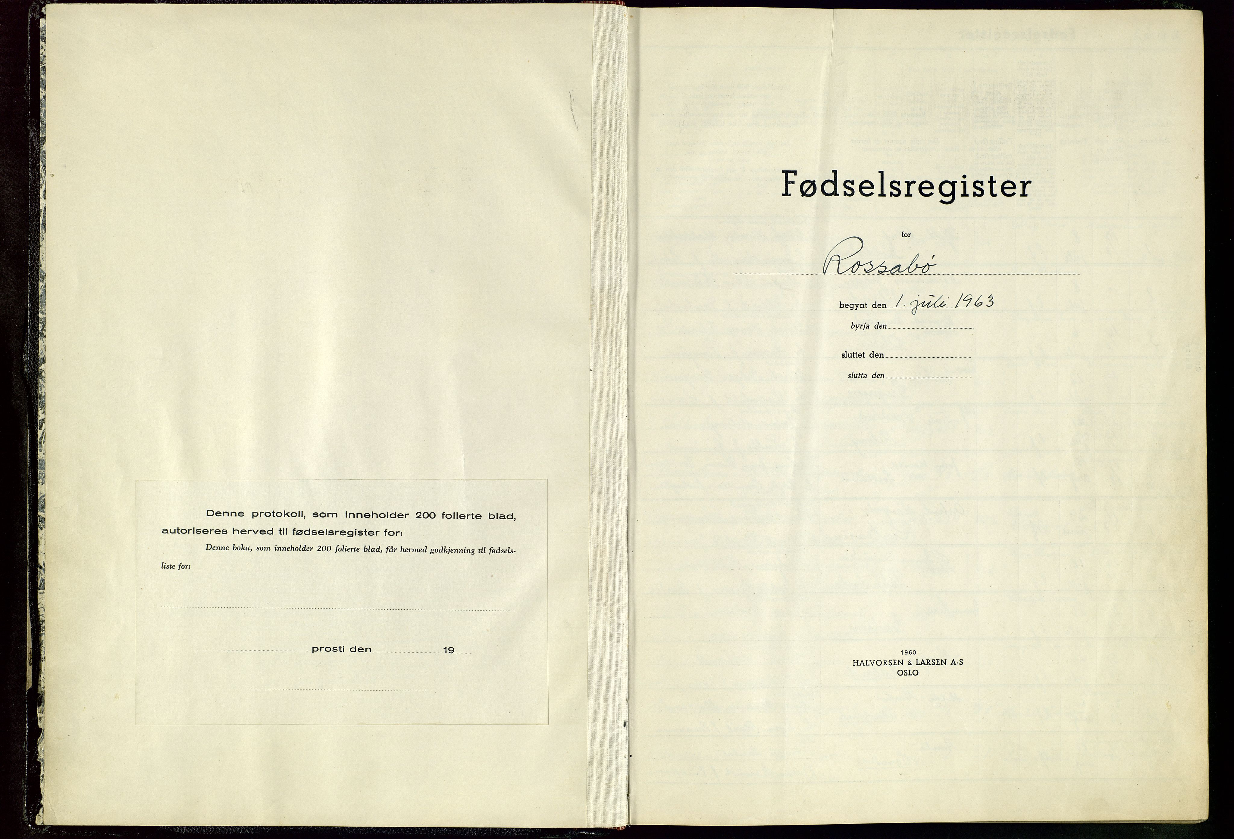 Rossabø sokneprestkontor, SAST/A -101862/I/Id/L0001: Fødselsregister nr. 1, 1963-1978