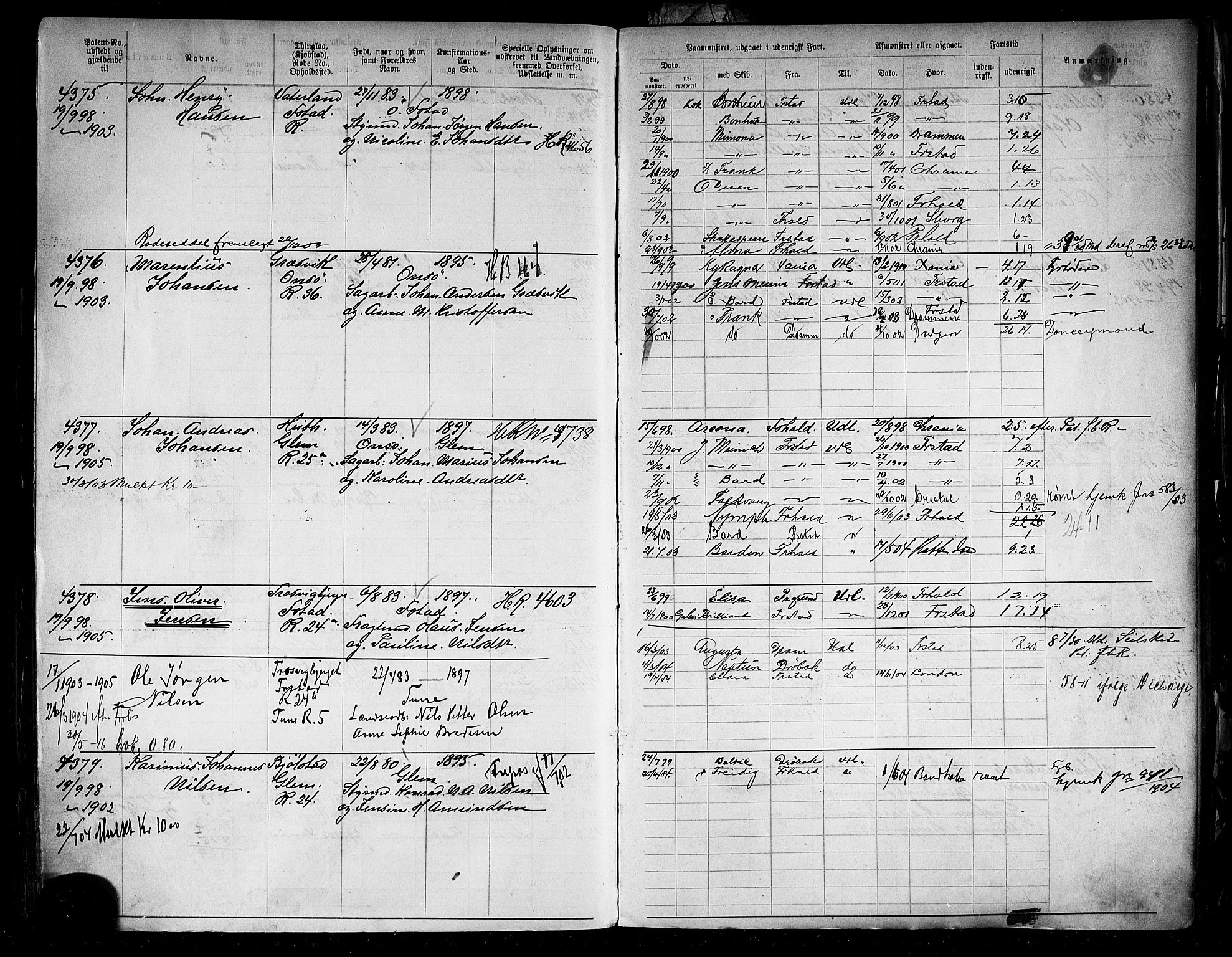 Fredrikstad mønstringskontor, AV/SAO-A-10569b/F/Fc/Fca/L0008: Annotasjonsrulle, 1898-1916, s. 81