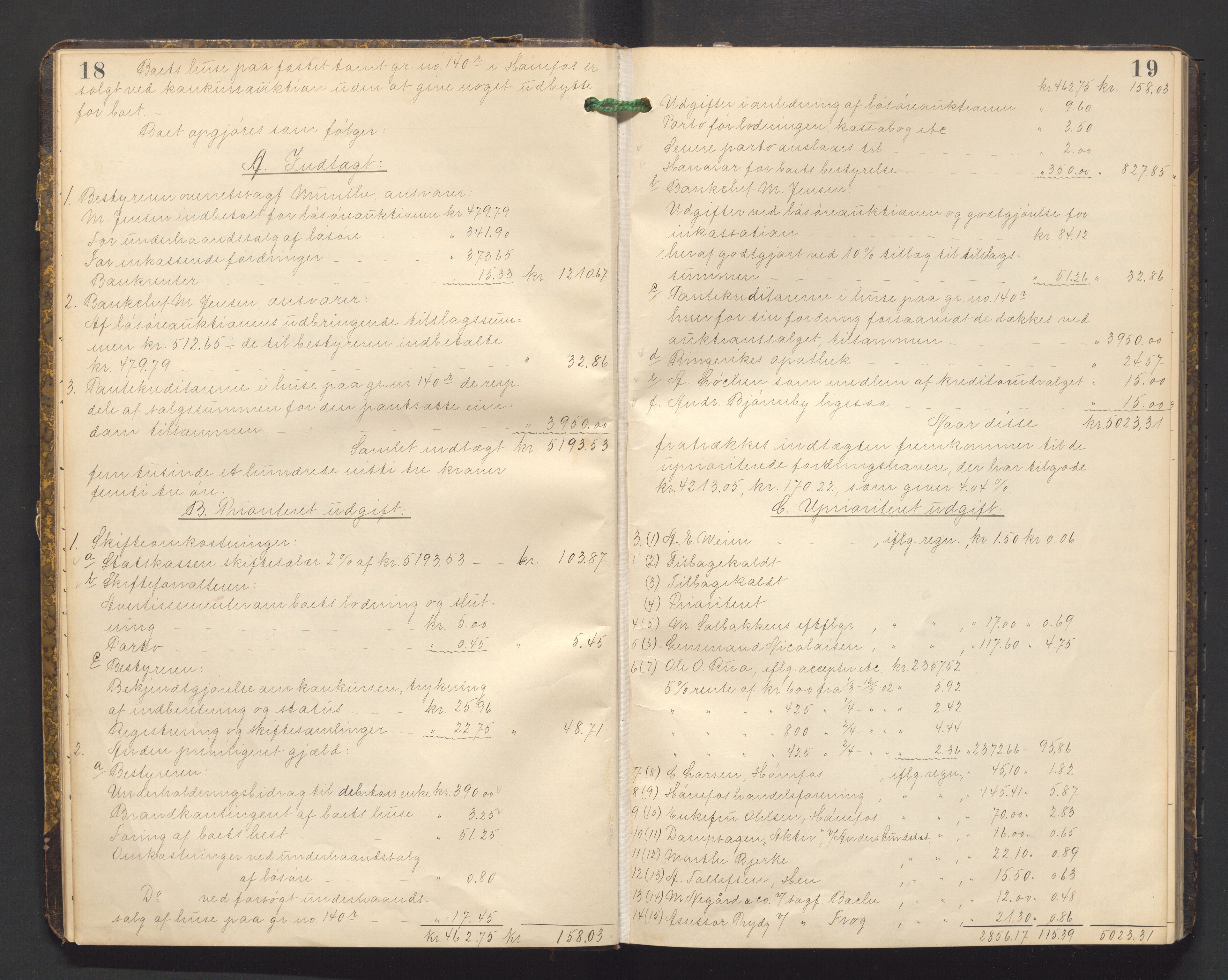 Ringerike sorenskriveri, SAKO/A-105/H/Hb/Hbd/Hbdb/L0003: Skifteutlodningsprotokoll, 1901-1933, s. 18-19