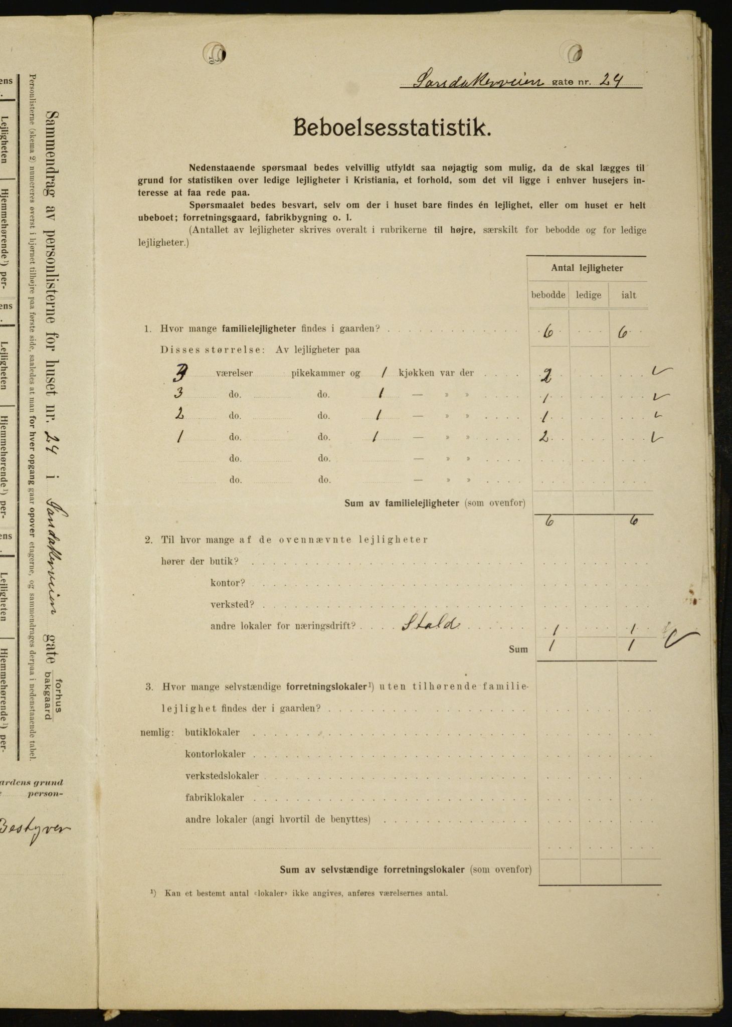 OBA, Kommunal folketelling 1.2.1909 for Kristiania kjøpstad, 1909, s. 78962