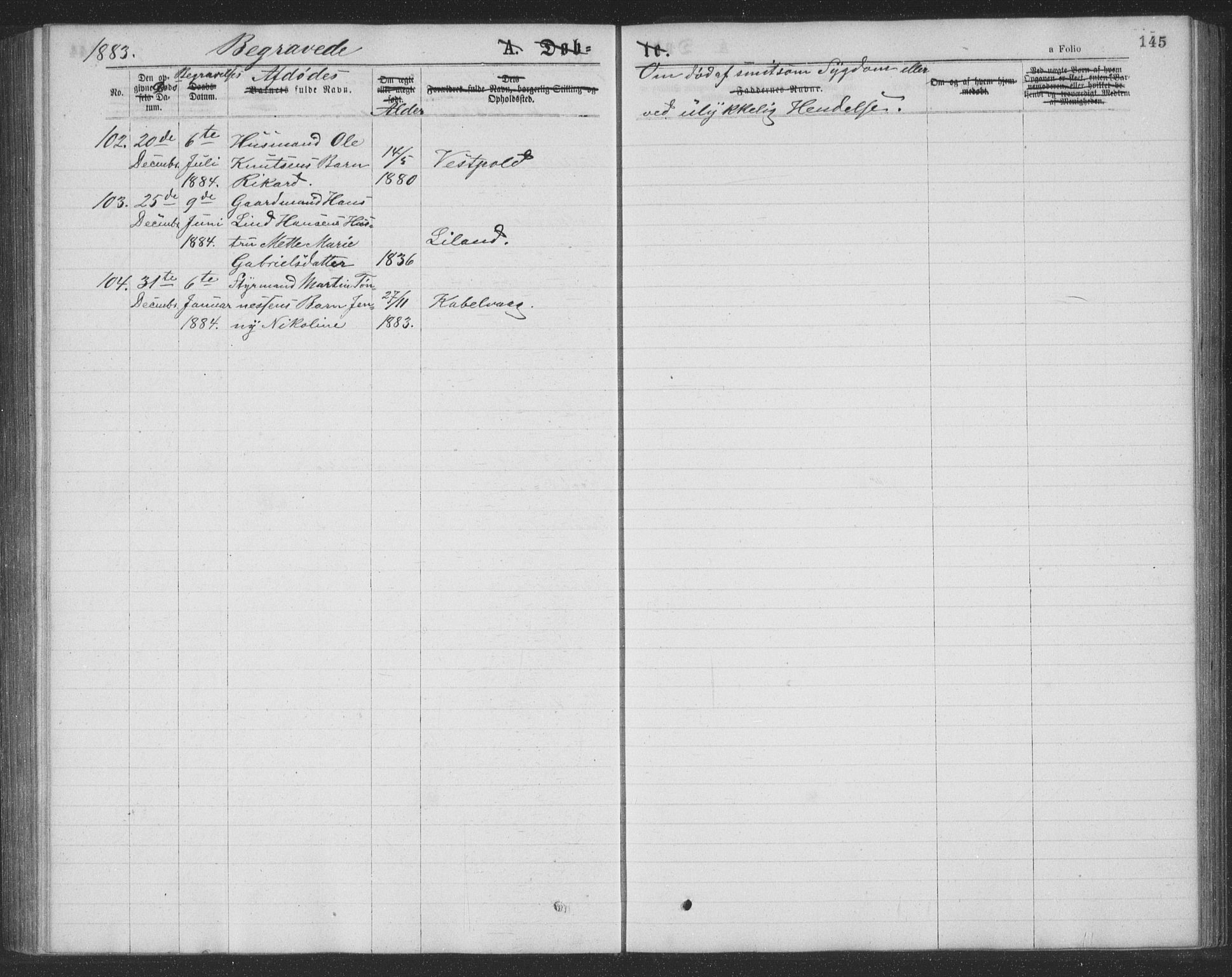 Ministerialprotokoller, klokkerbøker og fødselsregistre - Nordland, AV/SAT-A-1459/874/L1075: Klokkerbok nr. 874C04, 1876-1883, s. 145