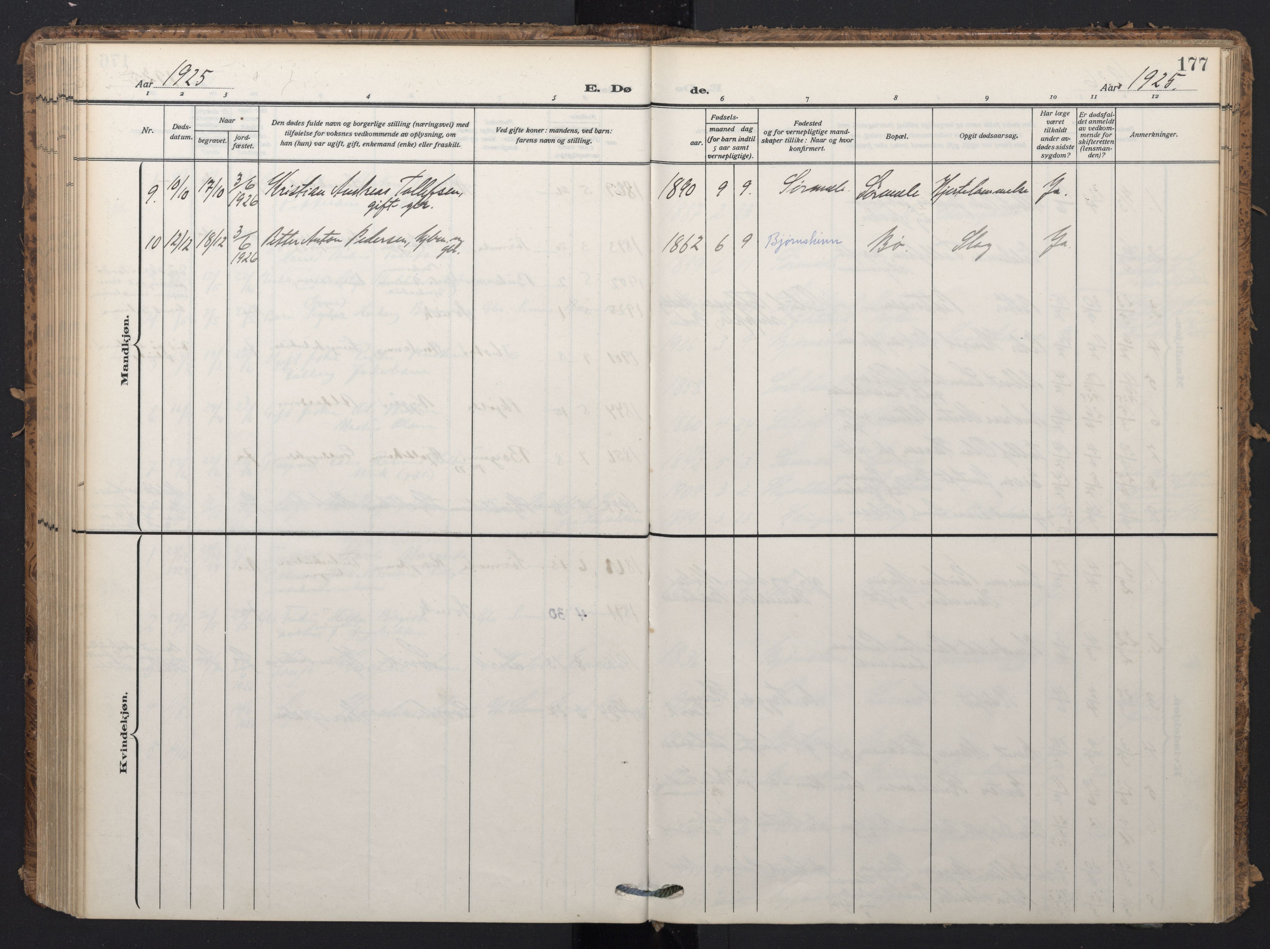 Ministerialprotokoller, klokkerbøker og fødselsregistre - Nordland, SAT/A-1459/898/L1423: Ministerialbok nr. 898A03, 1909-1928, s. 177