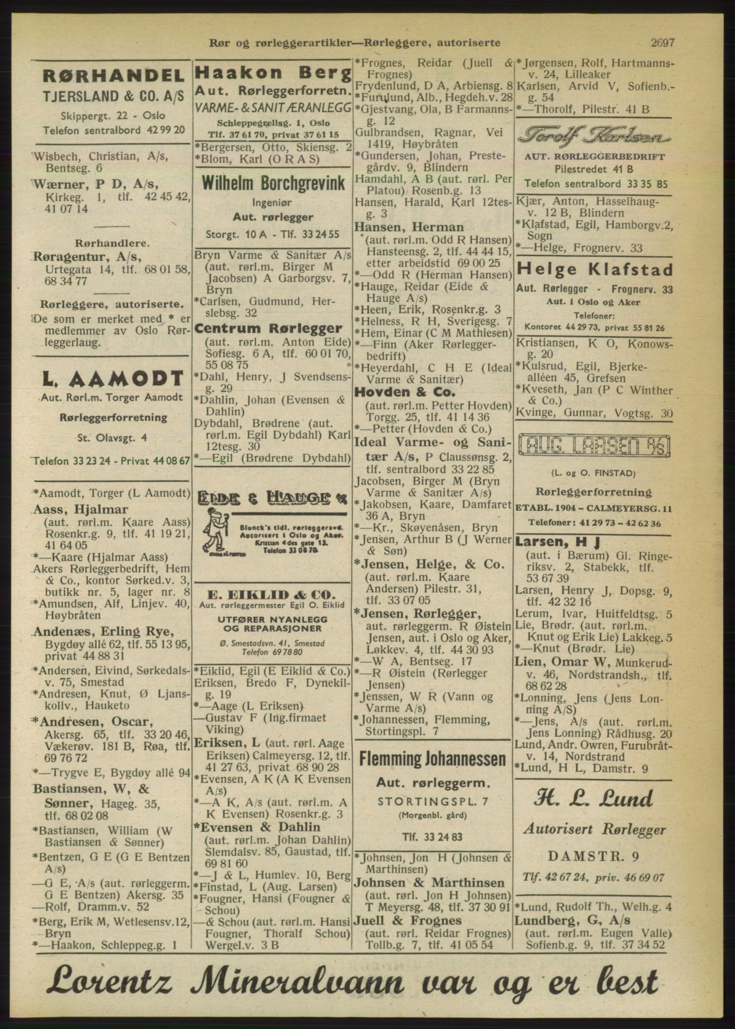 Kristiania/Oslo adressebok, PUBL/-, 1950, s. 2697
