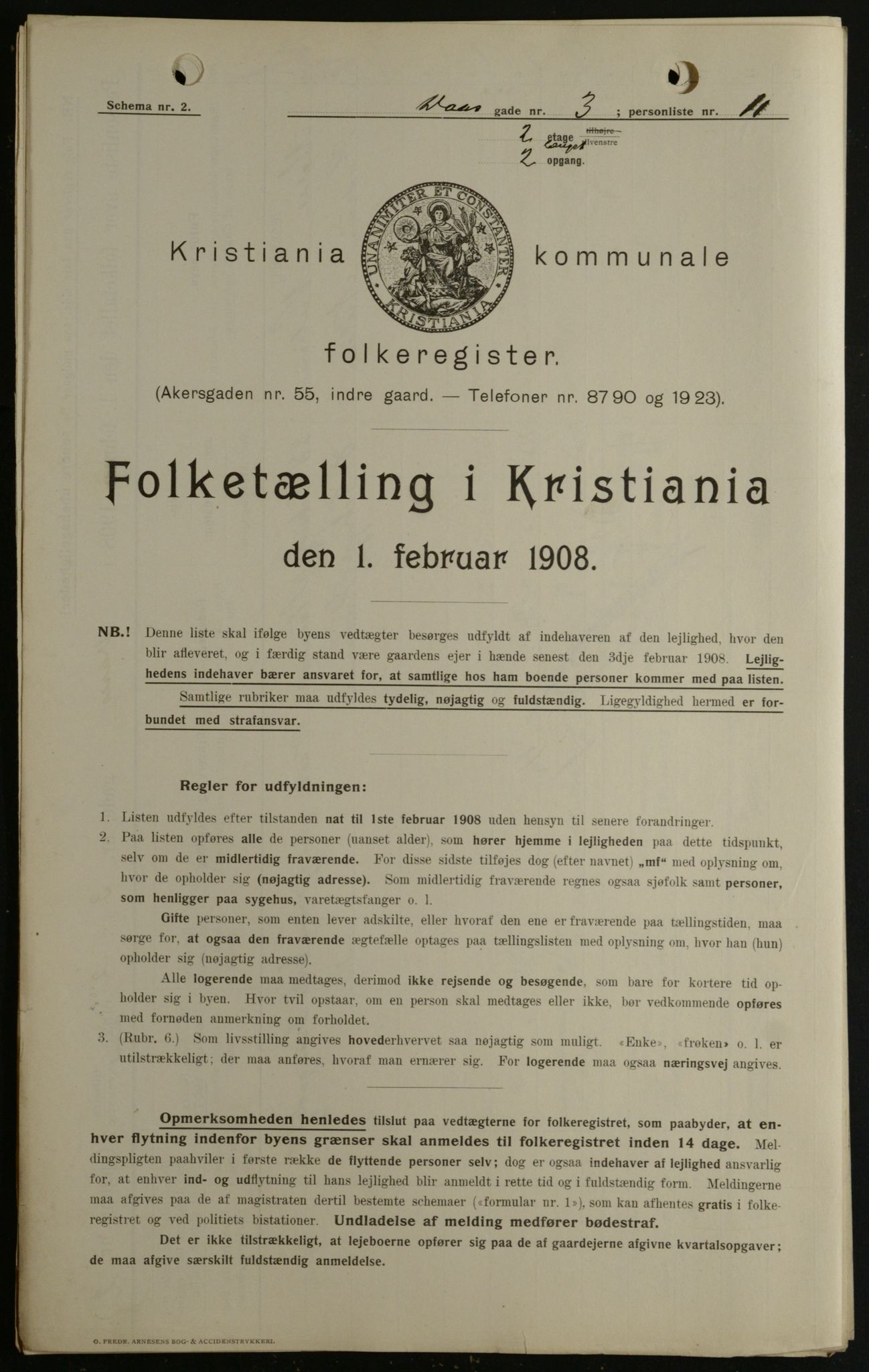 OBA, Kommunal folketelling 1.2.1908 for Kristiania kjøpstad, 1908, s. 16571