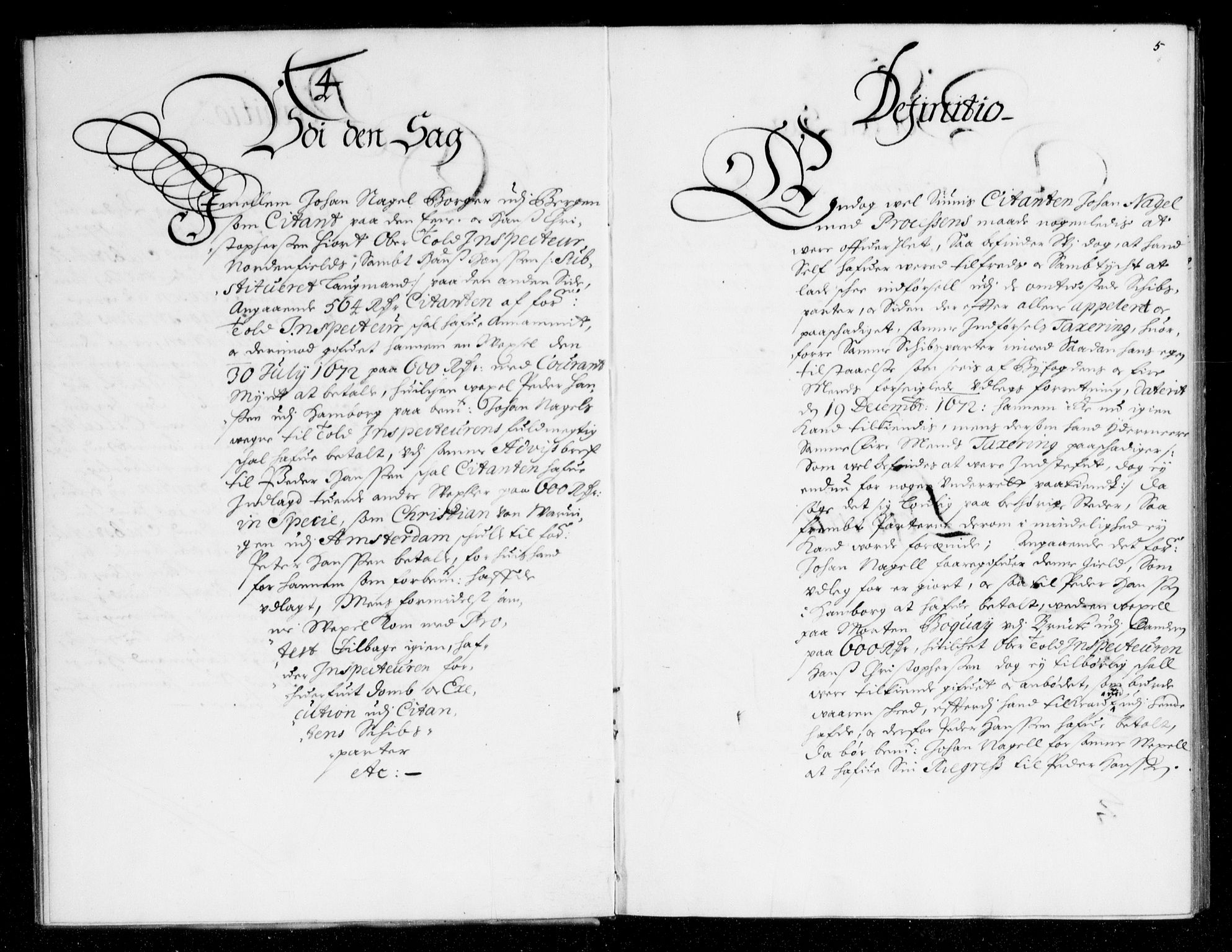 Overhoffretten 1667-1797, AV/RA-EA-2884/Aa/L0011: Avsiktsprotokoll, 1674, s. 4b-5a
