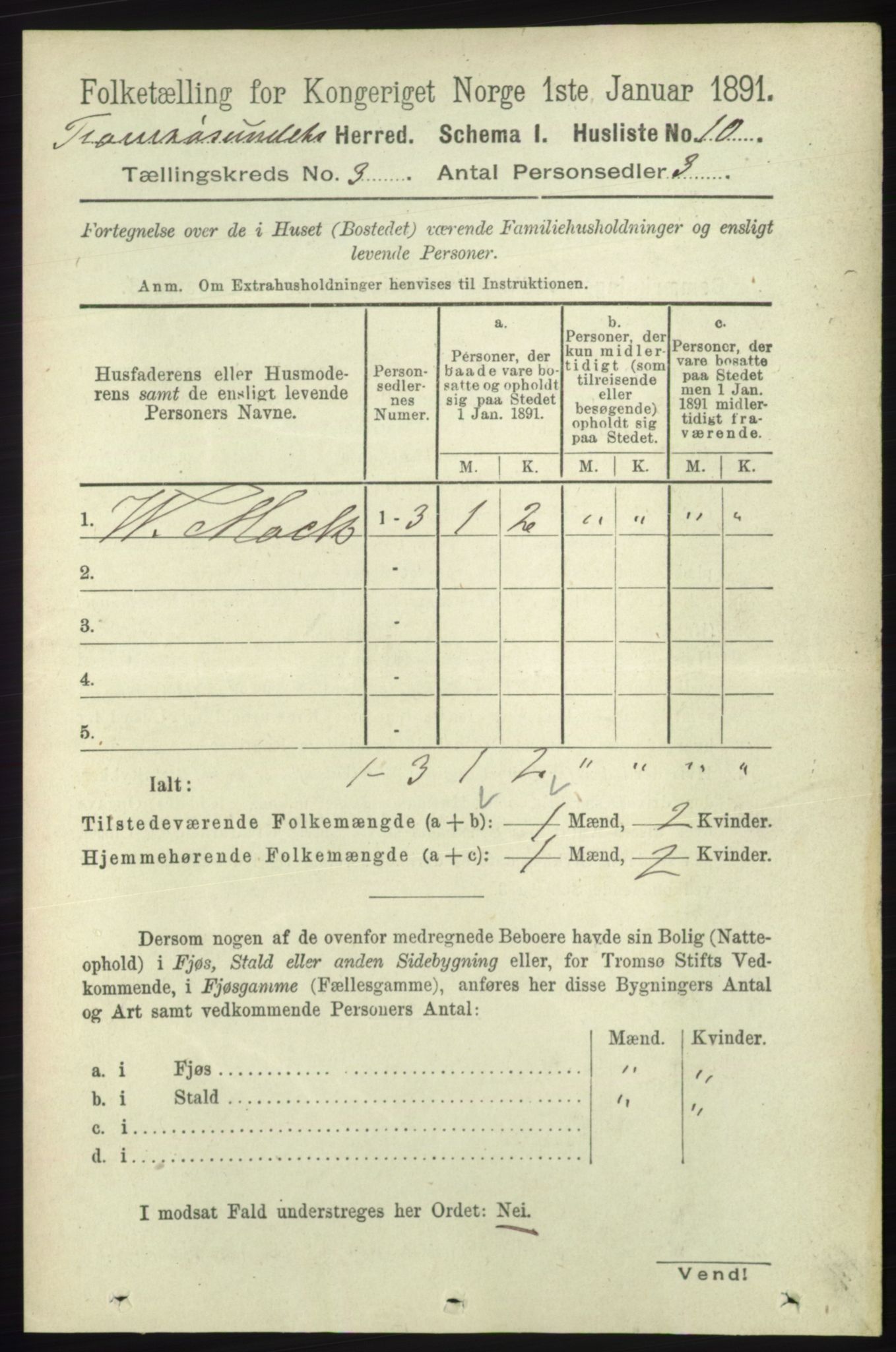 RA, Folketelling 1891 for 1934 Tromsøysund herred, 1891, s. 946