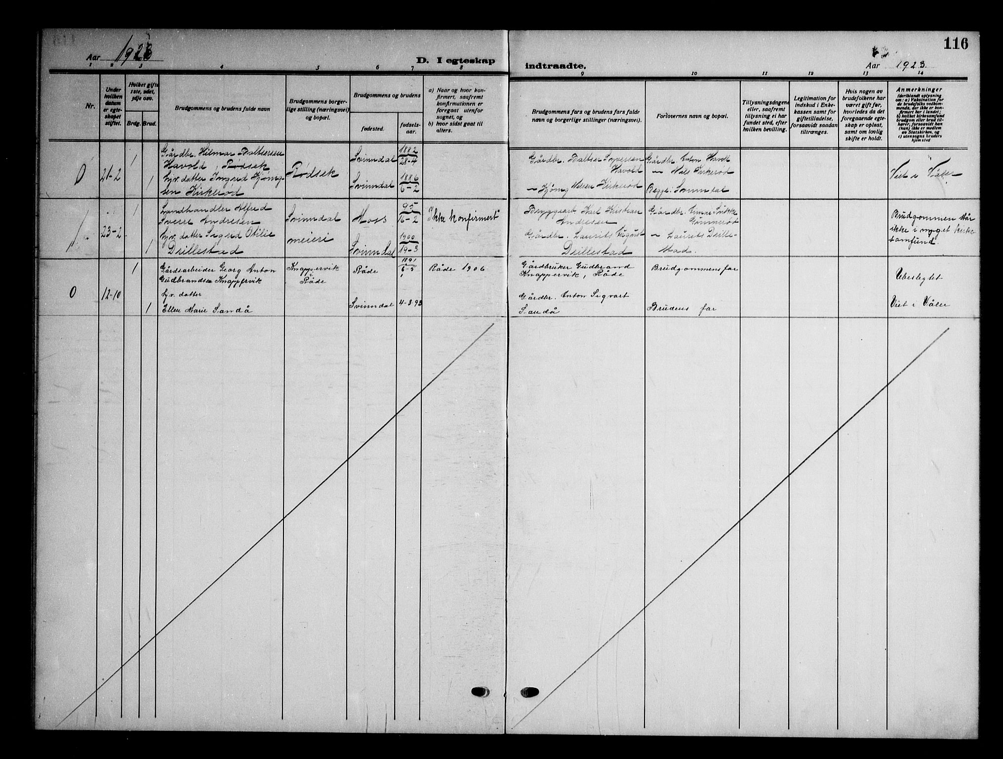 Våler prestekontor Kirkebøker, AV/SAO-A-11083/G/Gb/L0002: Klokkerbok nr. II 2, 1917-1948, s. 116