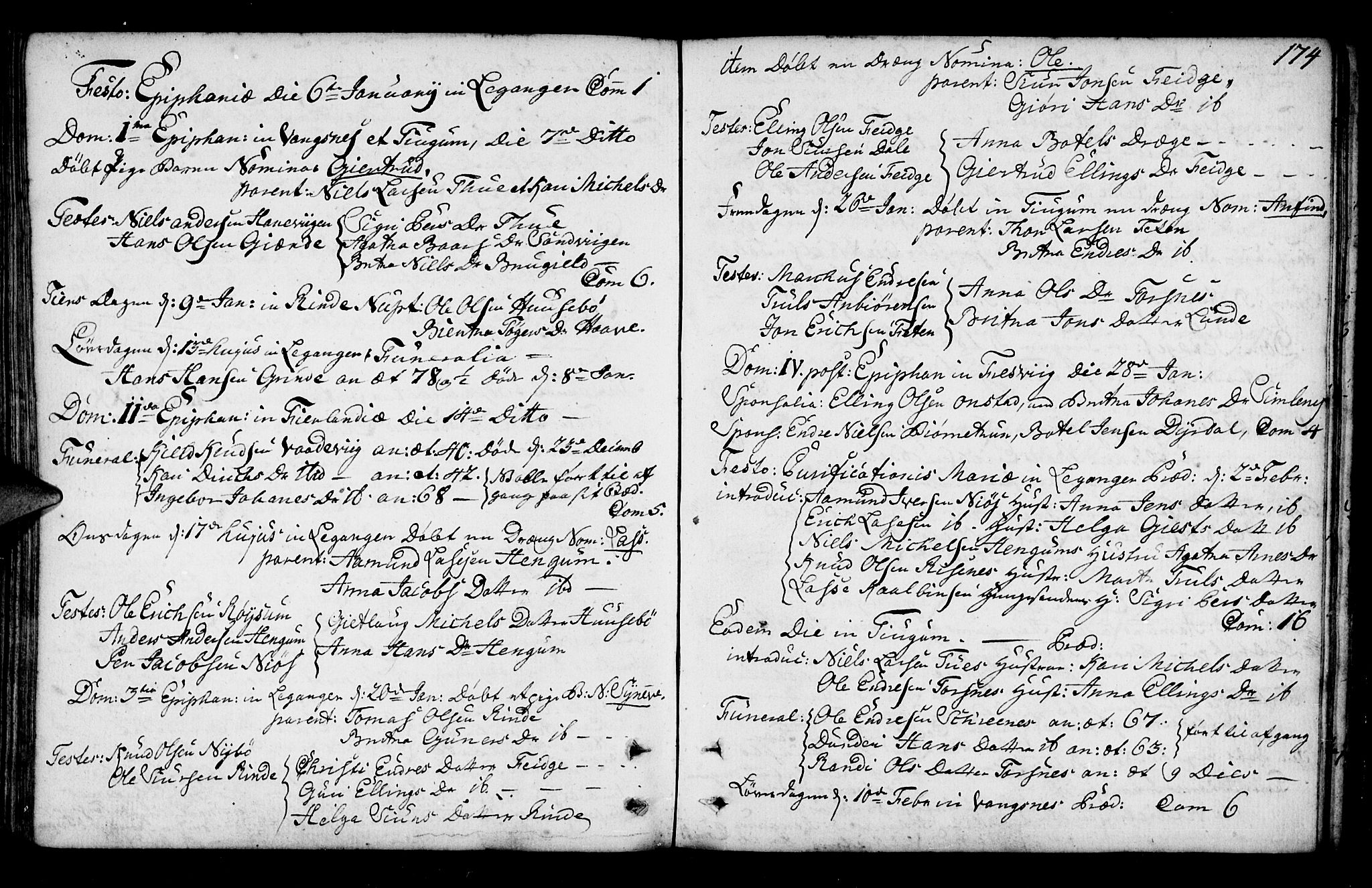 Leikanger sokneprestembete, AV/SAB-A-81001/H/Haa/Haaa/L0003: Ministerialbok nr. A 3, 1756-1770, s. 174