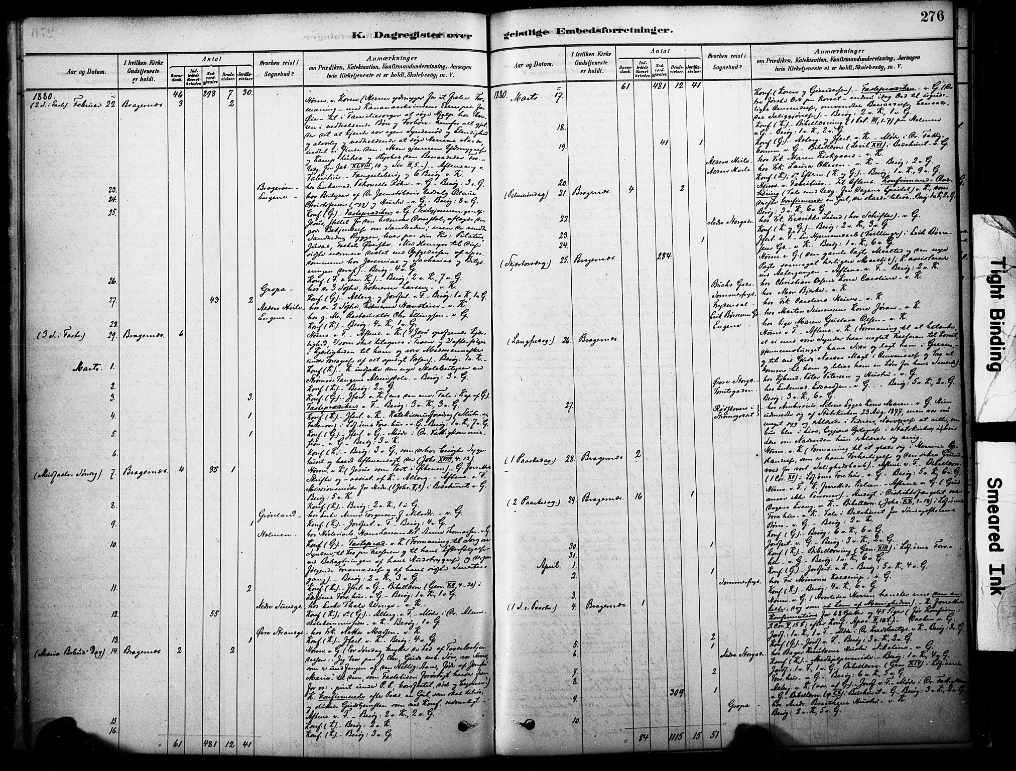 Bragernes kirkebøker, AV/SAKO-A-6/F/Fc/L0005: Ministerialbok nr. III 5, 1878-1890, s. 276