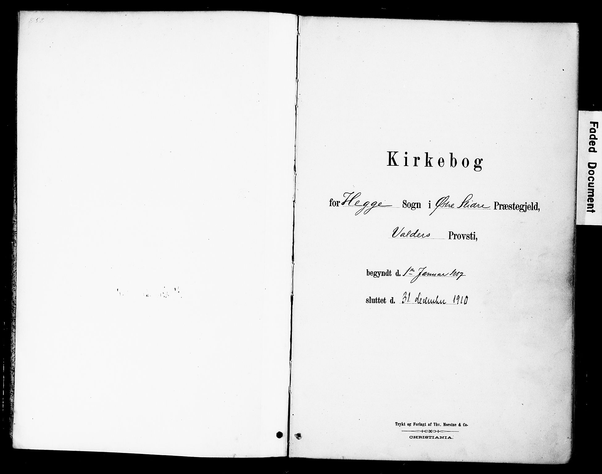Øystre Slidre prestekontor, SAH/PREST-138/H/Ha/Haa/L0004: Ministerialbok nr. 4, 1887-1910