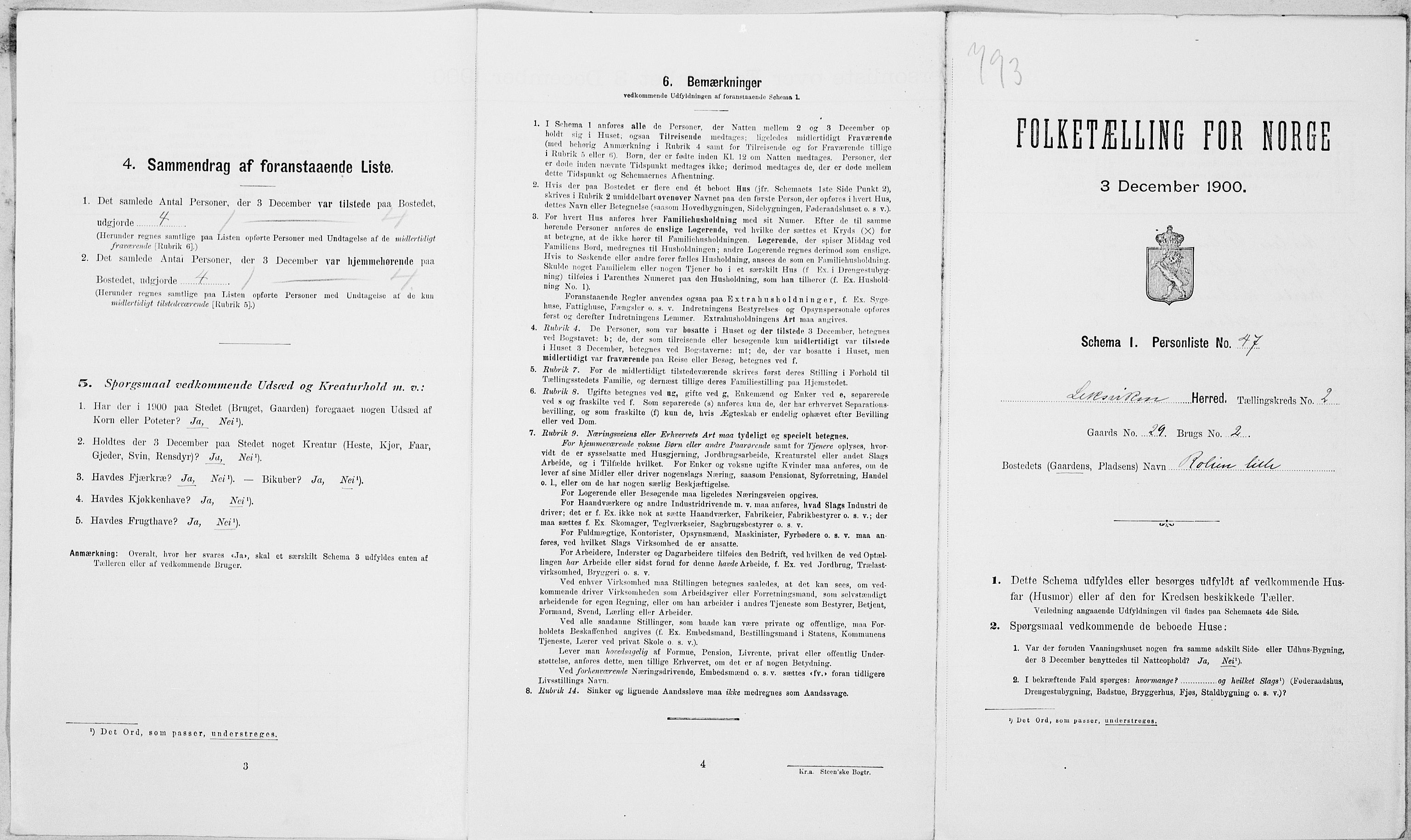 SAT, Folketelling 1900 for 1718 Leksvik herred, 1900, s. 252