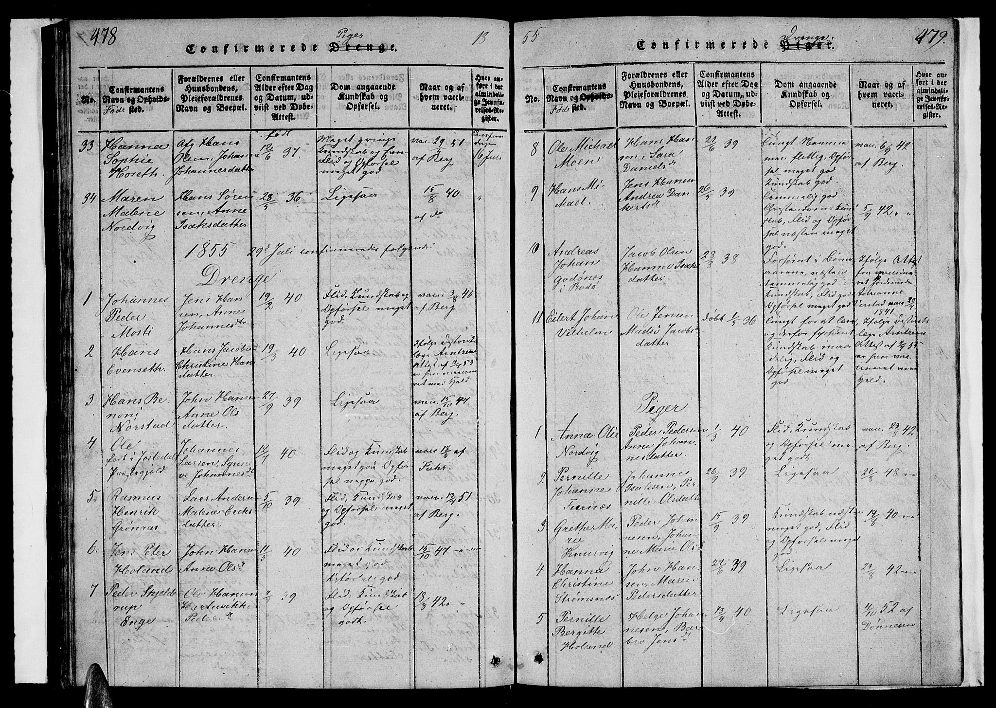 Ministerialprotokoller, klokkerbøker og fødselsregistre - Nordland, AV/SAT-A-1459/852/L0752: Klokkerbok nr. 852C03, 1840-1855, s. 478-479