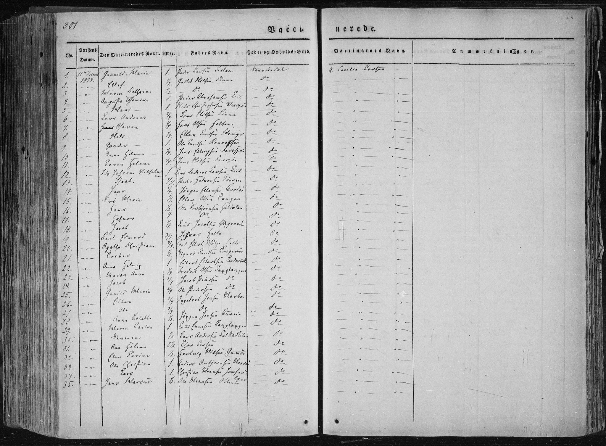 Sannidal kirkebøker, AV/SAKO-A-296/F/Fa/L0007: Ministerialbok nr. 7, 1831-1854, s. 301
