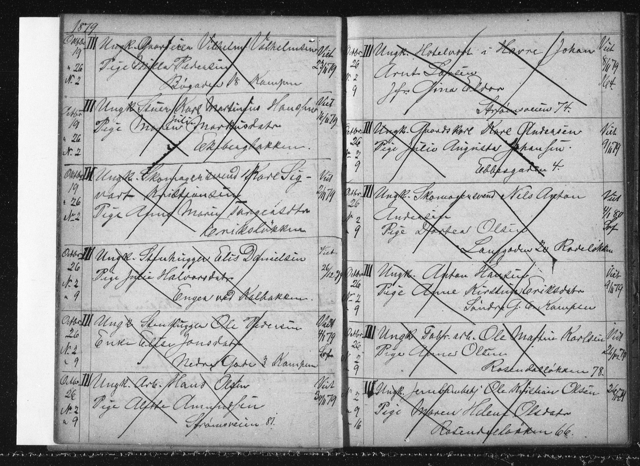 Østre Aker prestekontor Kirkebøker, AV/SAO-A-10840/H/Ha/L0005: Lysningsprotokoll nr. I 5, 1879-1899