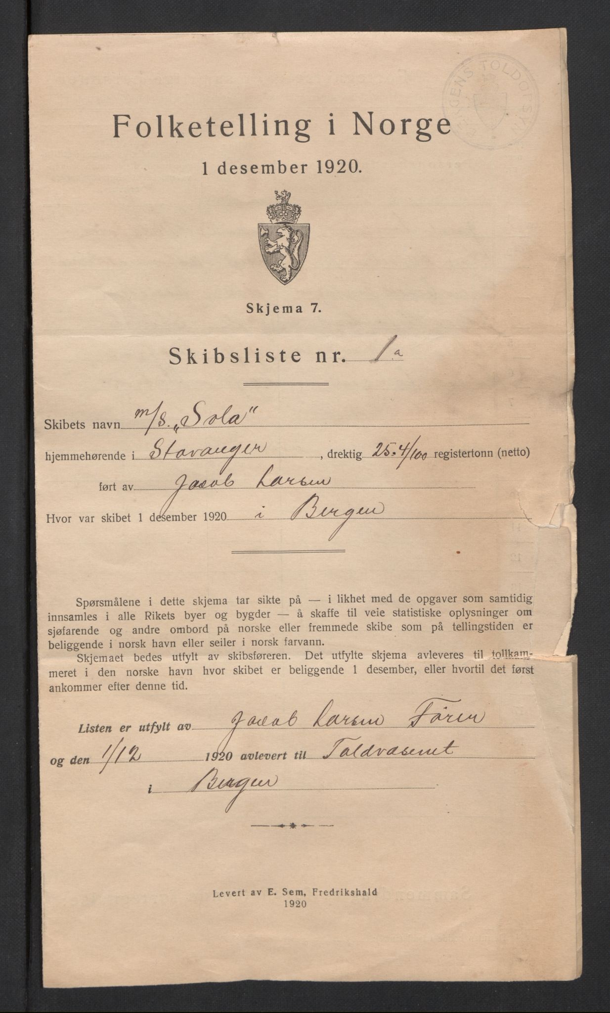 SAB, Folketelling 1920 for 1301 Bergen kjøpstad, 1920, s. 247648