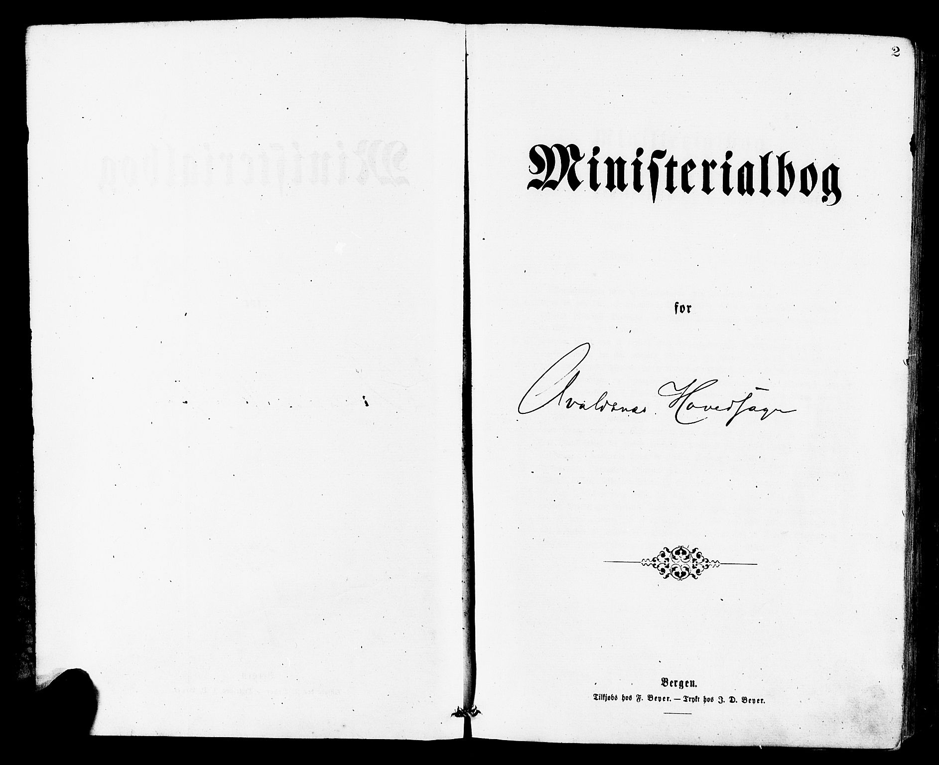 Avaldsnes sokneprestkontor, SAST/A -101851/H/Ha/Haa/L0012: Ministerialbok nr. A 12, 1865-1880, s. 2