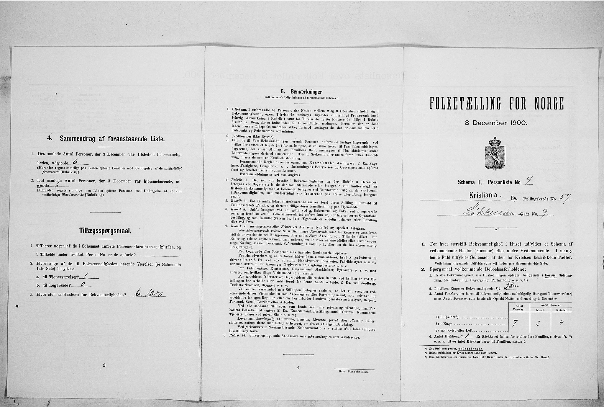 SAO, Folketelling 1900 for 0301 Kristiania kjøpstad, 1900, s. 53500