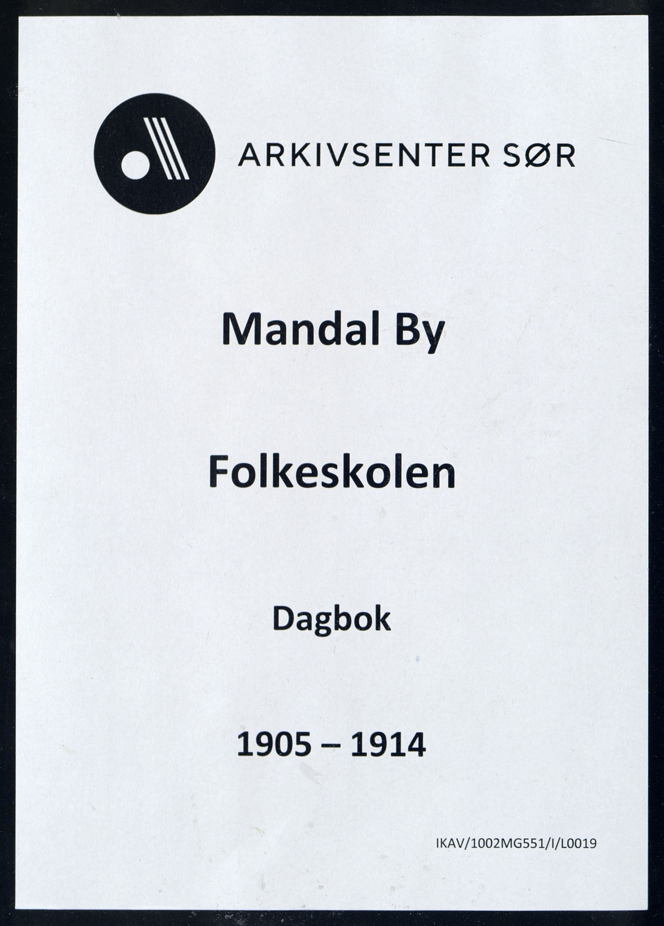 Mandal By - Mandal Allmueskole/Folkeskole/Skole, IKAV/1002MG551/I/L0019: Dagbok, 1905-1914
