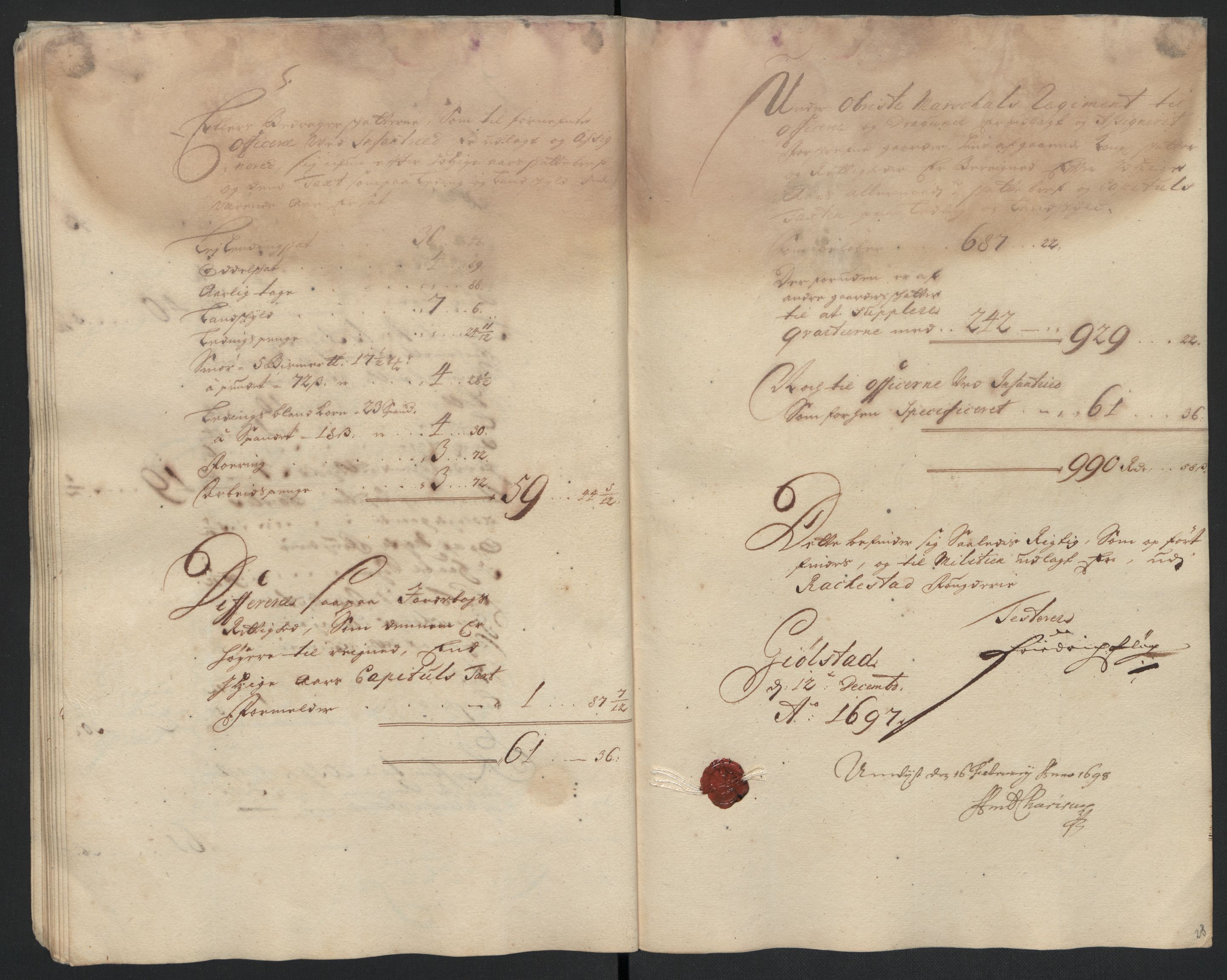 Rentekammeret inntil 1814, Reviderte regnskaper, Fogderegnskap, AV/RA-EA-4092/R07/L0287: Fogderegnskap Rakkestad, Heggen og Frøland, 1697, s. 271